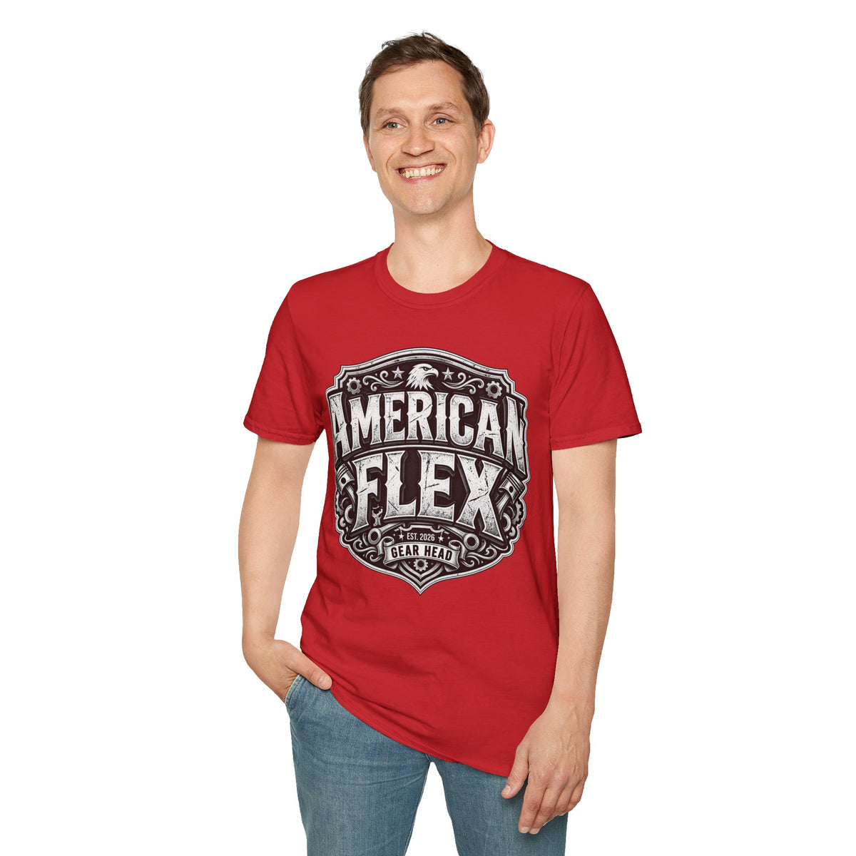 American Flex T‑Shirt — Vintage Patriotic Eagle Graphic Tee