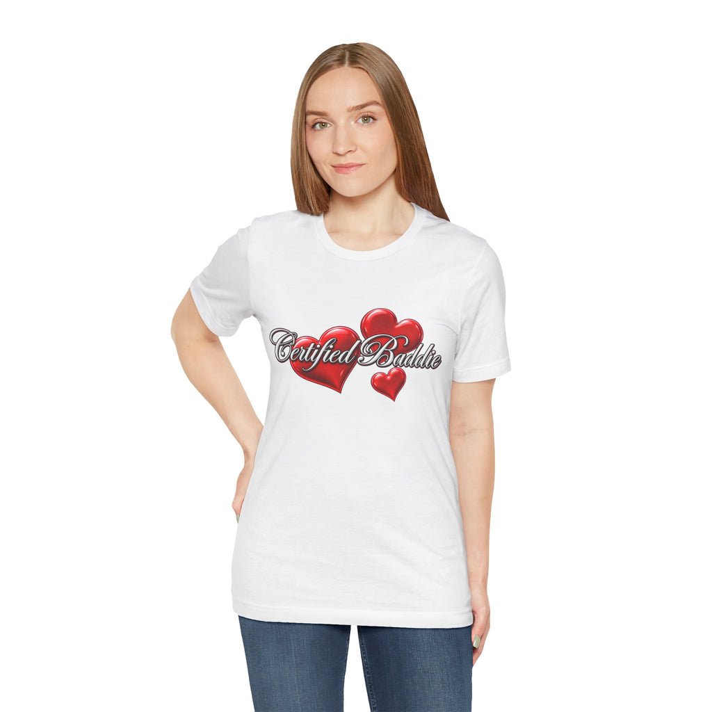 "Certified Baddie" Red Hearts Graphic Tee