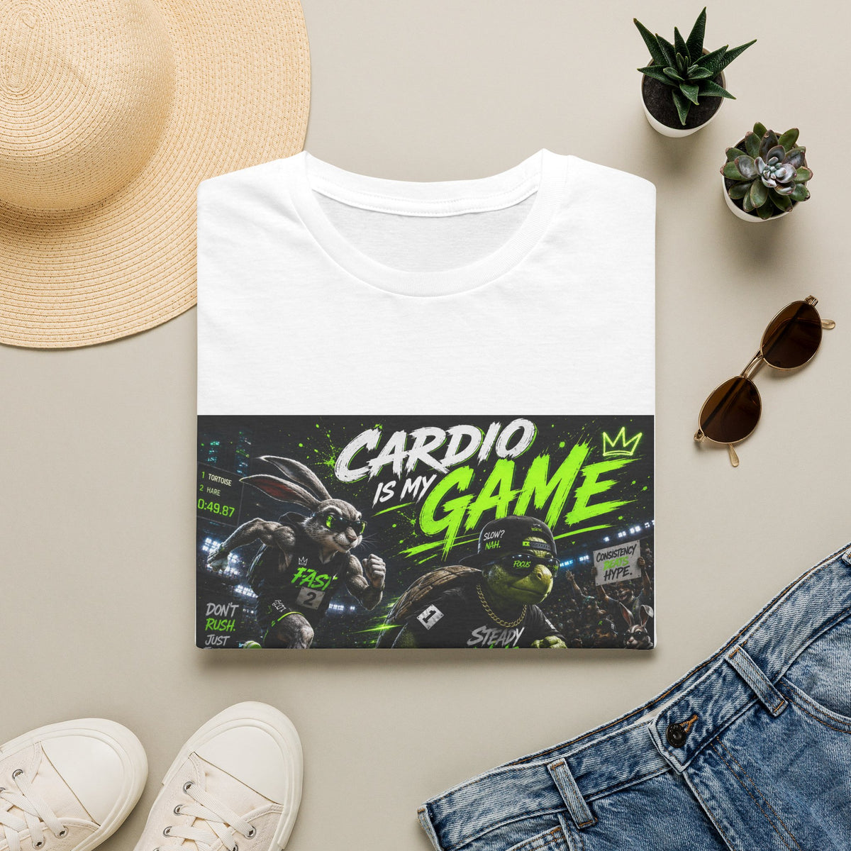 Cardio Is My Game T-Shirt — Neon Fitness Gamer Tee