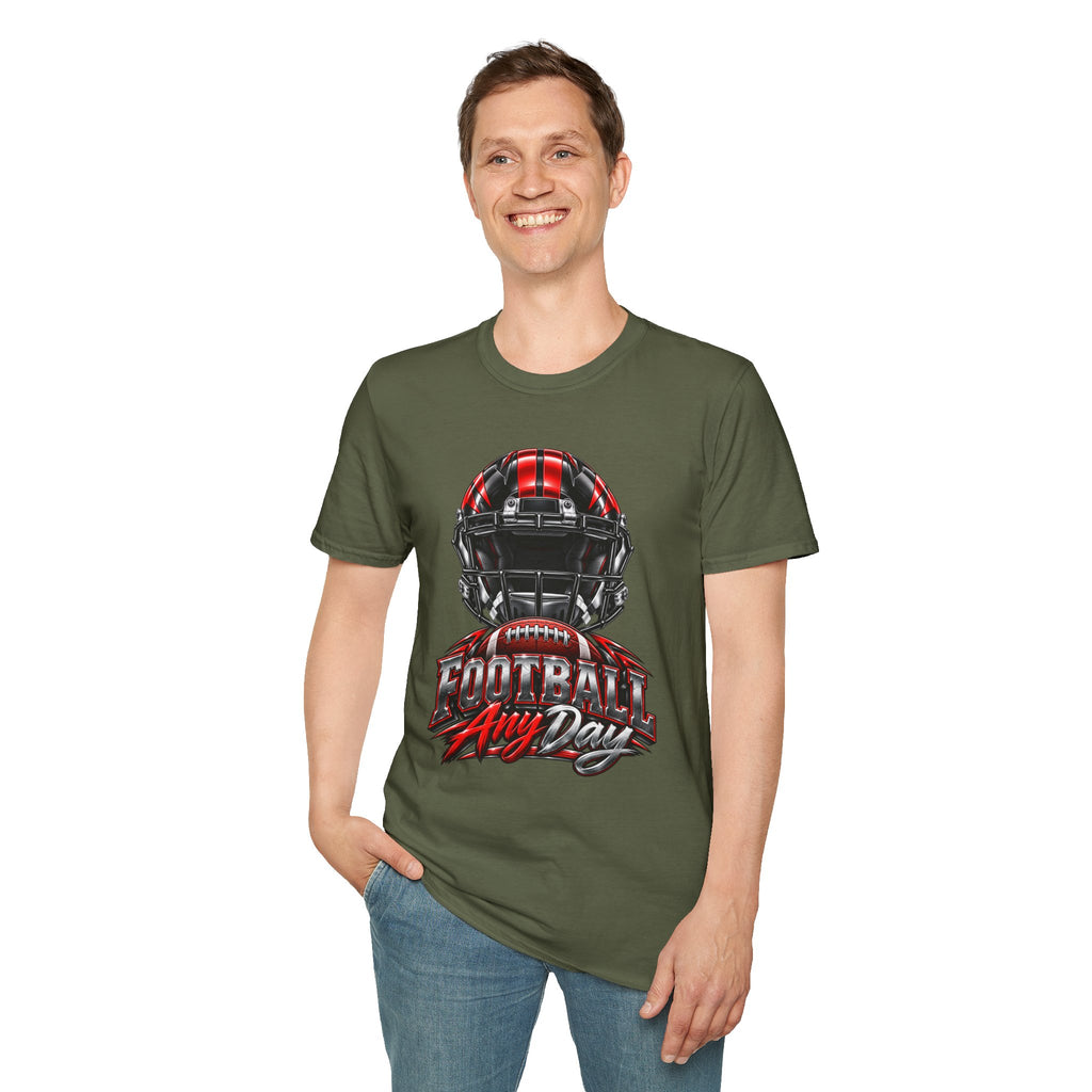 Football Any Day T-Shirt — Helmet Graphic Tee for Football Fans