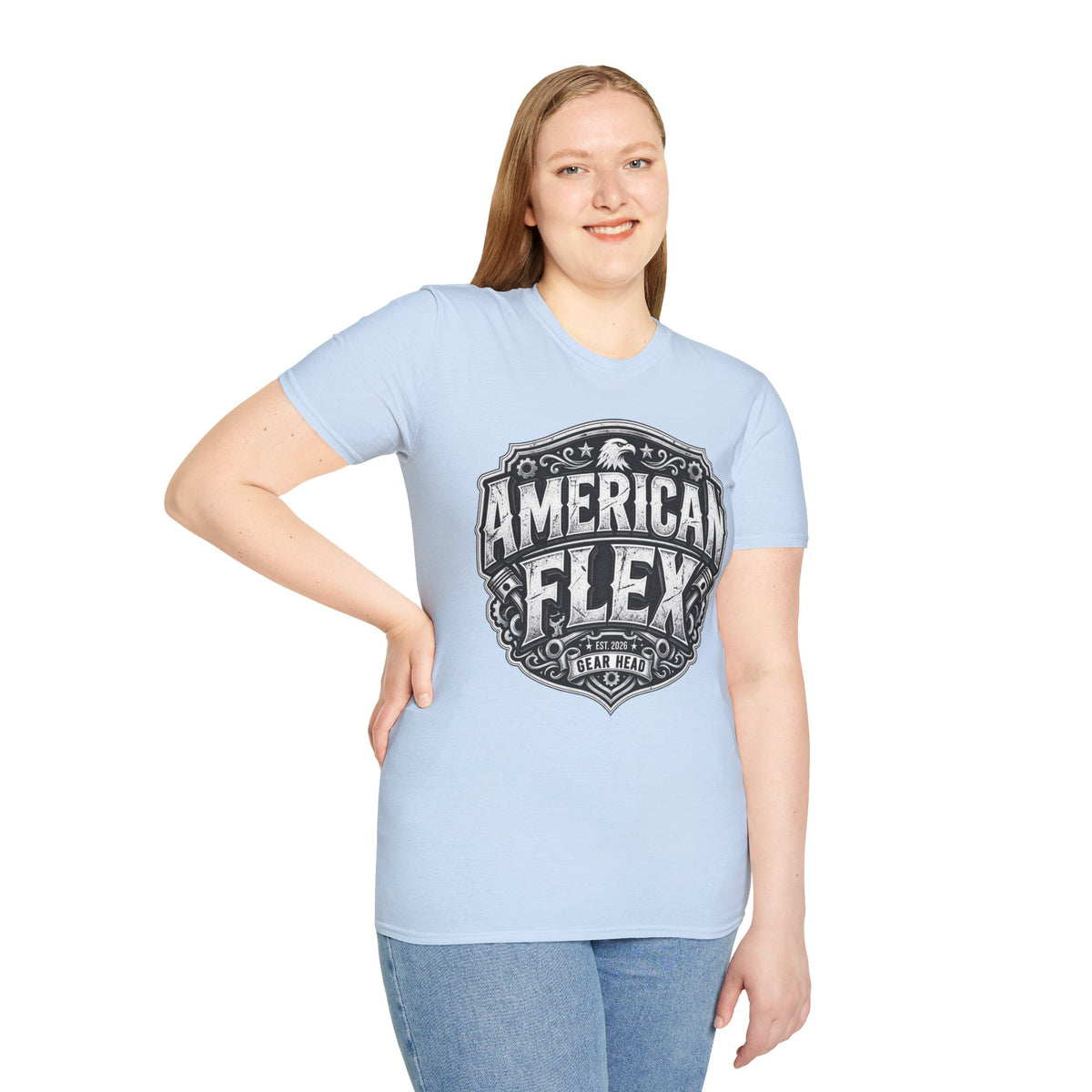 American Flex T‑Shirt — Vintage Patriotic Eagle Graphic Tee