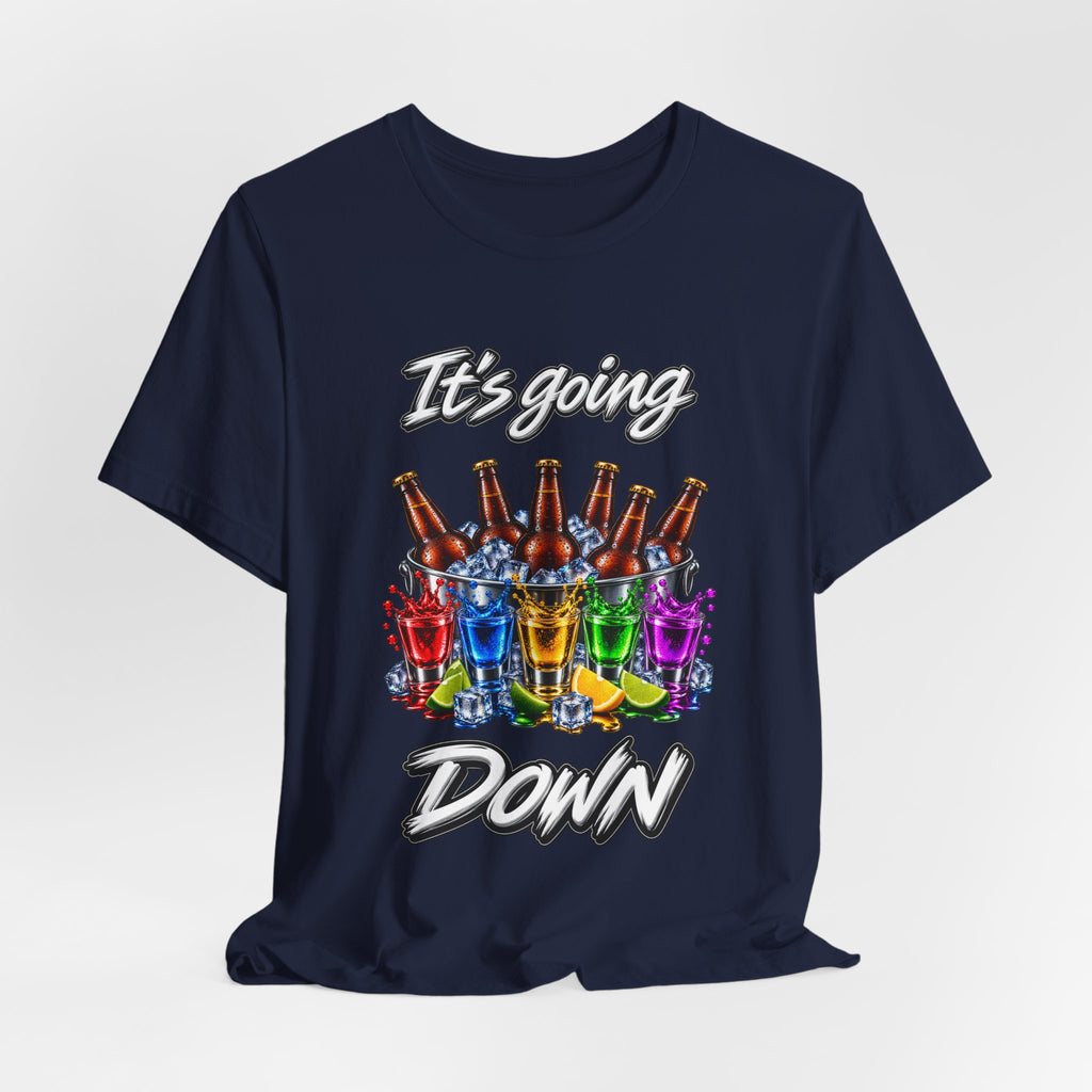 It's Going Down Party T-Shirt — Colorful Bottles and Shots