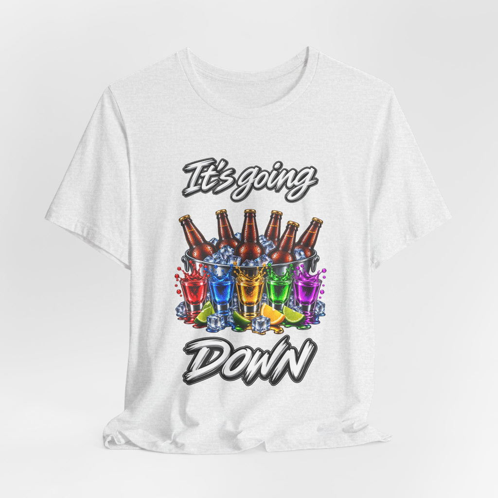 It's Going Down Party T-Shirt — Colorful Bottles and Shots
