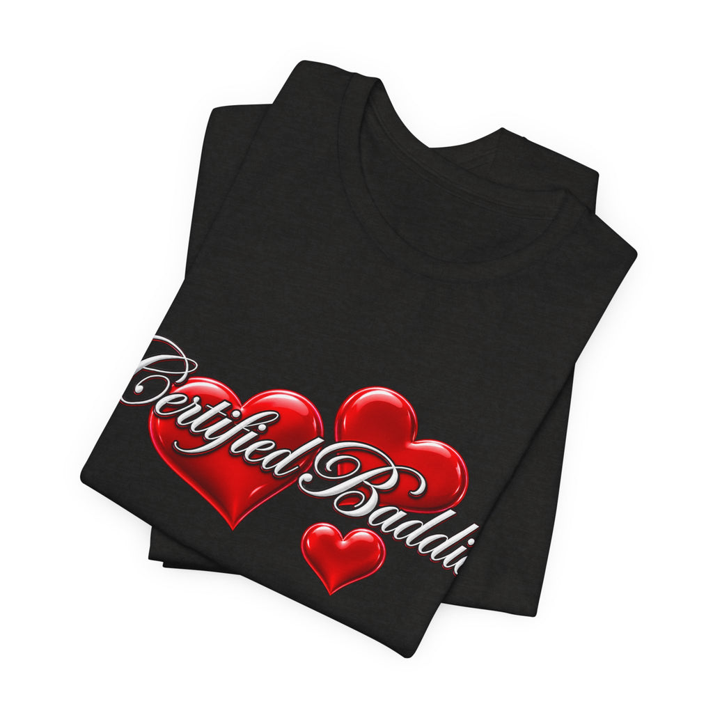"Certified Baddie" Red Hearts Graphic Tee