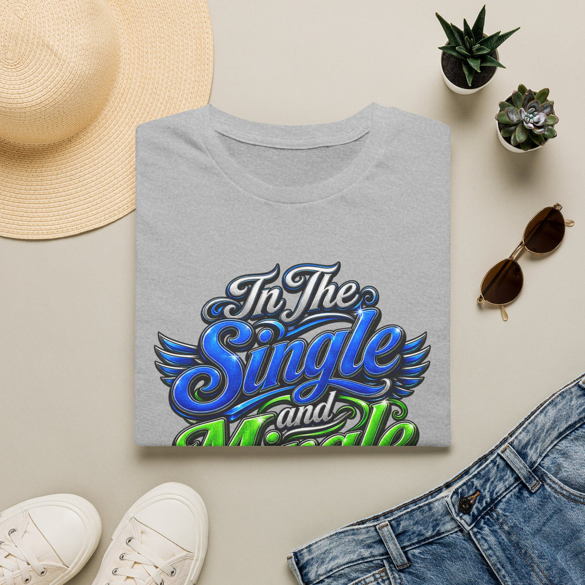 "In The Single and Mingle Stage" T-Shirt — Fun Party Tee