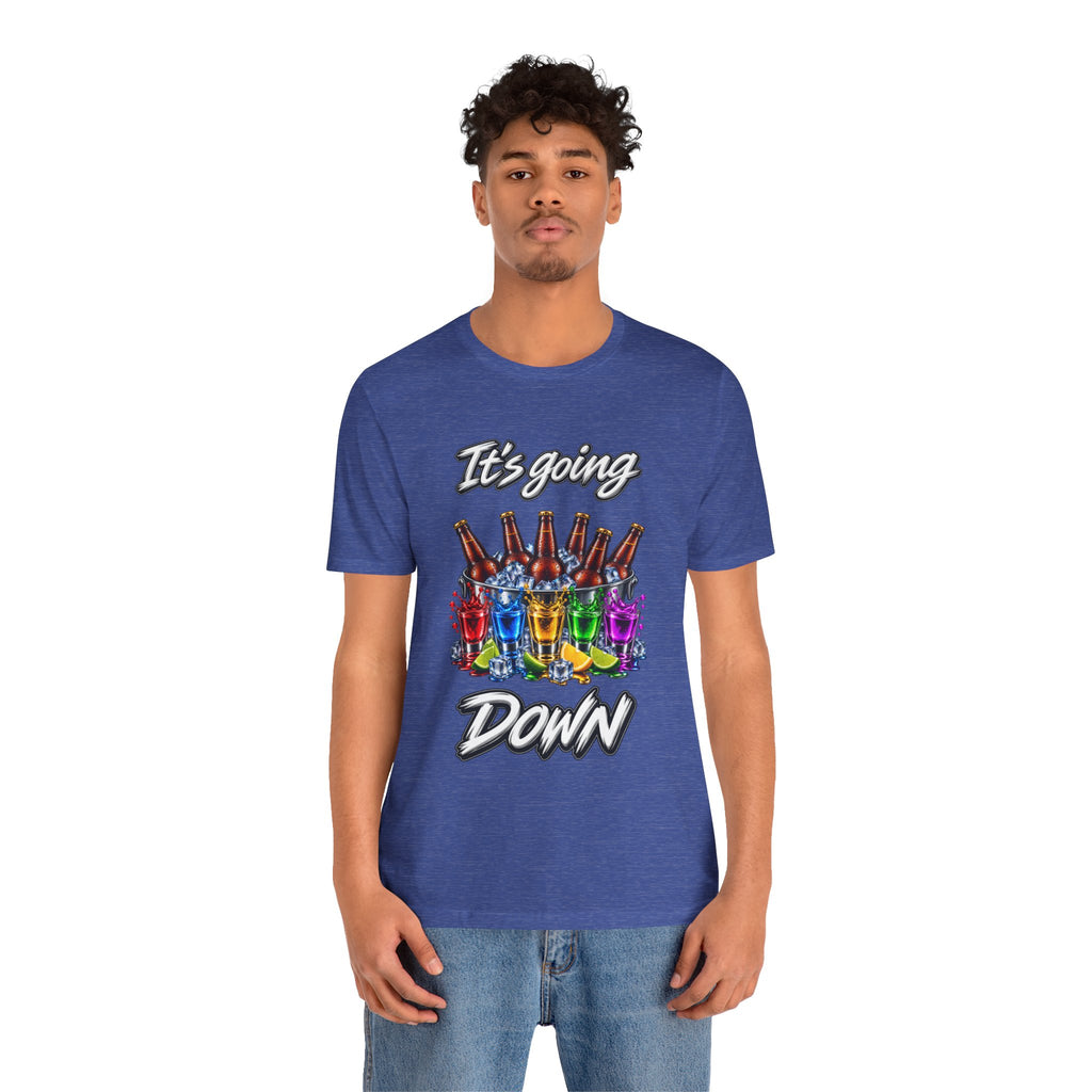 It's Going Down Party T-Shirt — Colorful Bottles and Shots