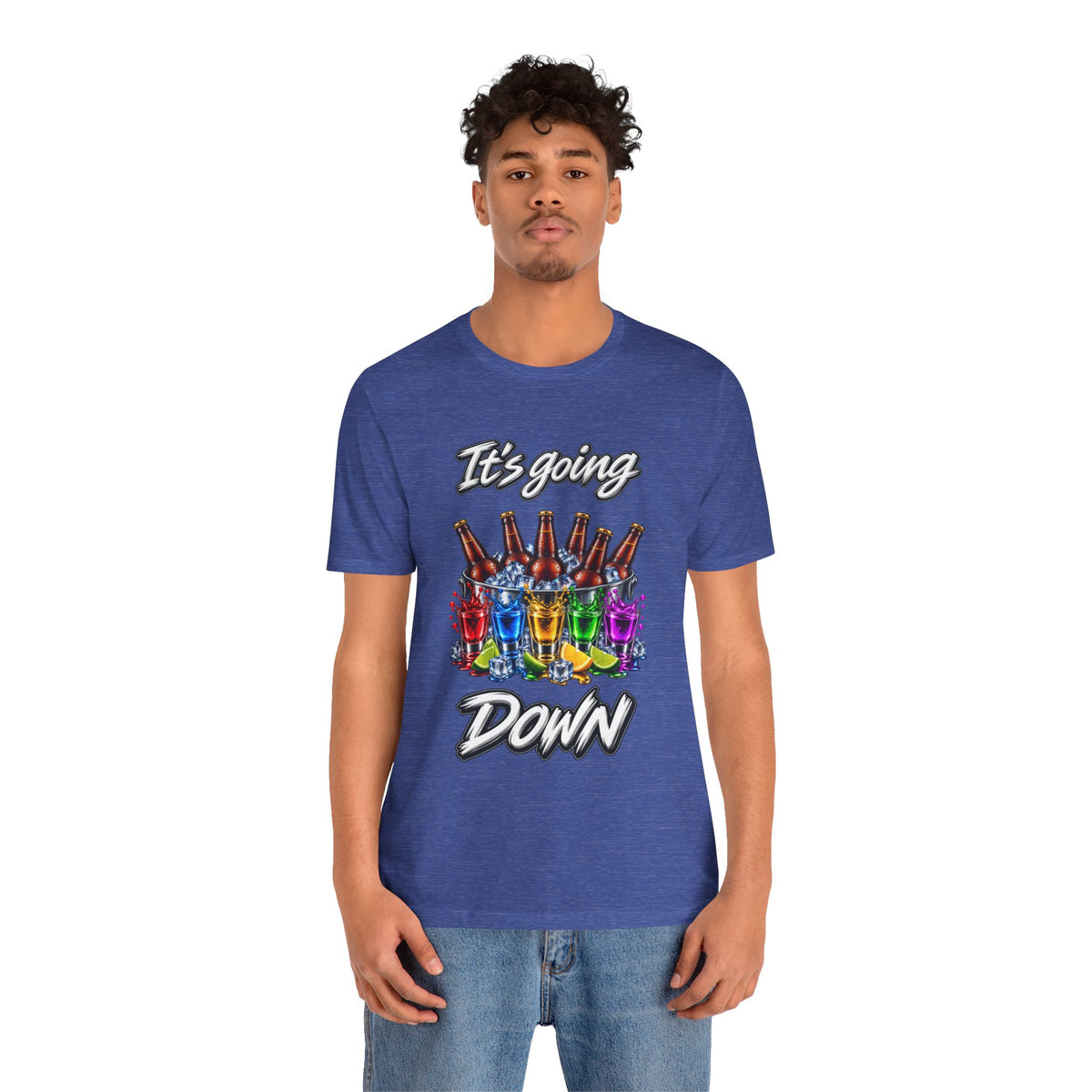 It's Going Down Party T-Shirt — Colorful Bottles and Shots