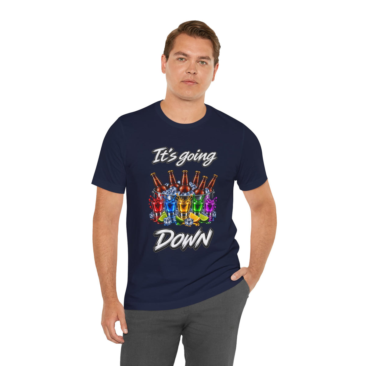 It's Going Down Party T-Shirt — Colorful Bottles and Shots