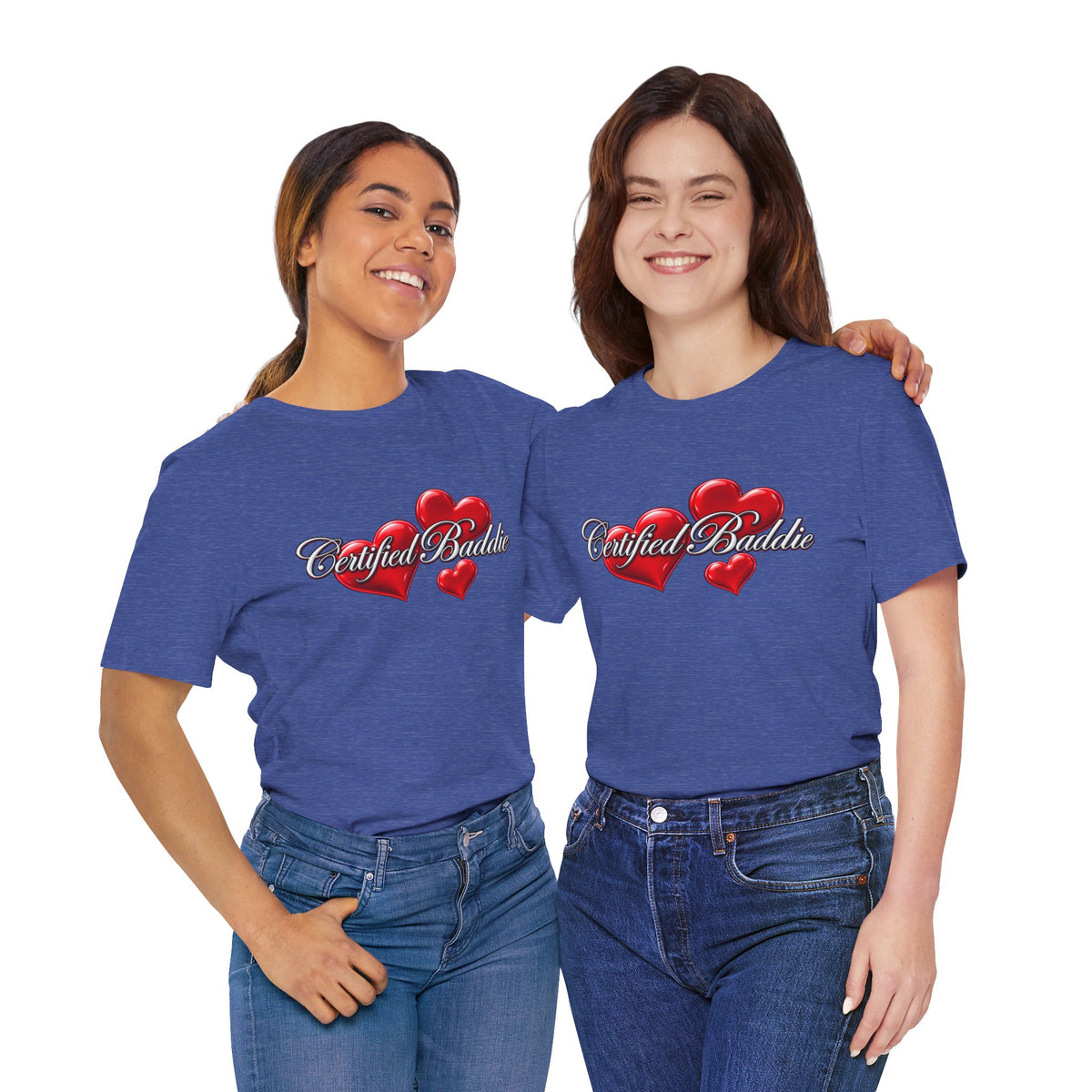 "Certified Baddie" Red Hearts Graphic Tee