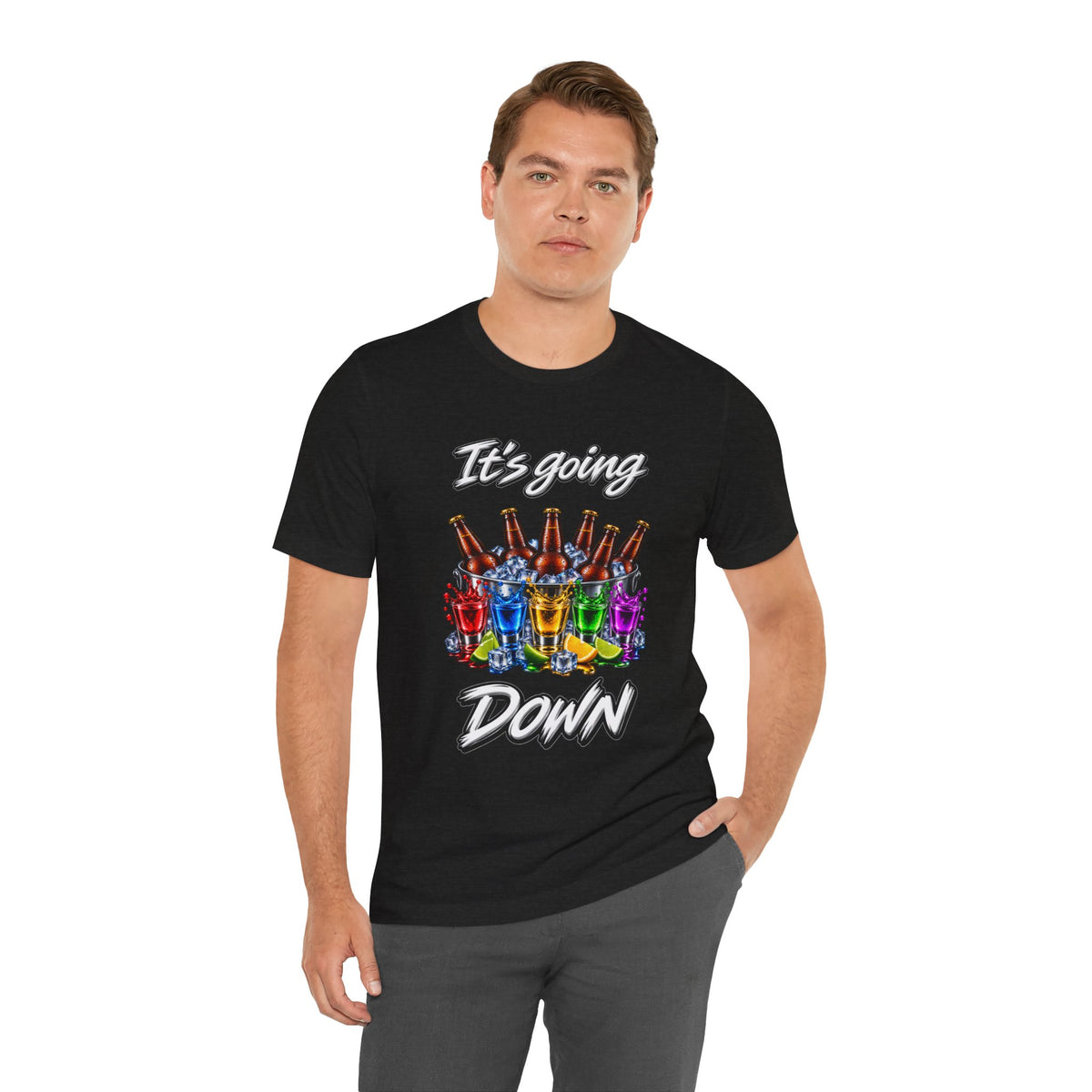 It's Going Down Party T-Shirt — Colorful Bottles and Shots