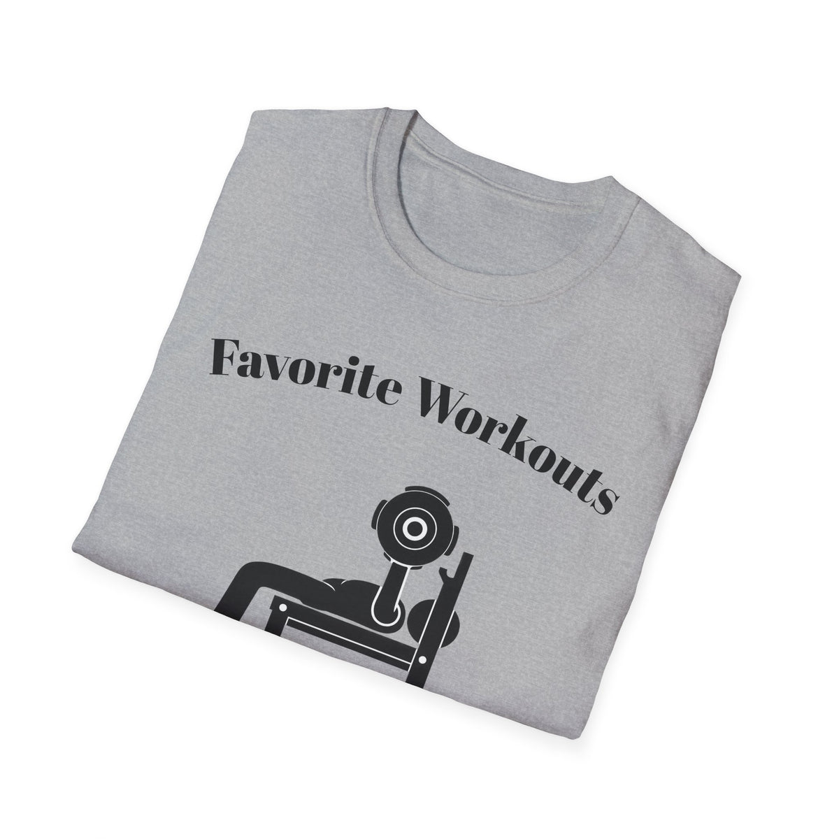 Favorite Workouts T-Shirt — Gym Exercise Icons Tee for Fitness Lovers