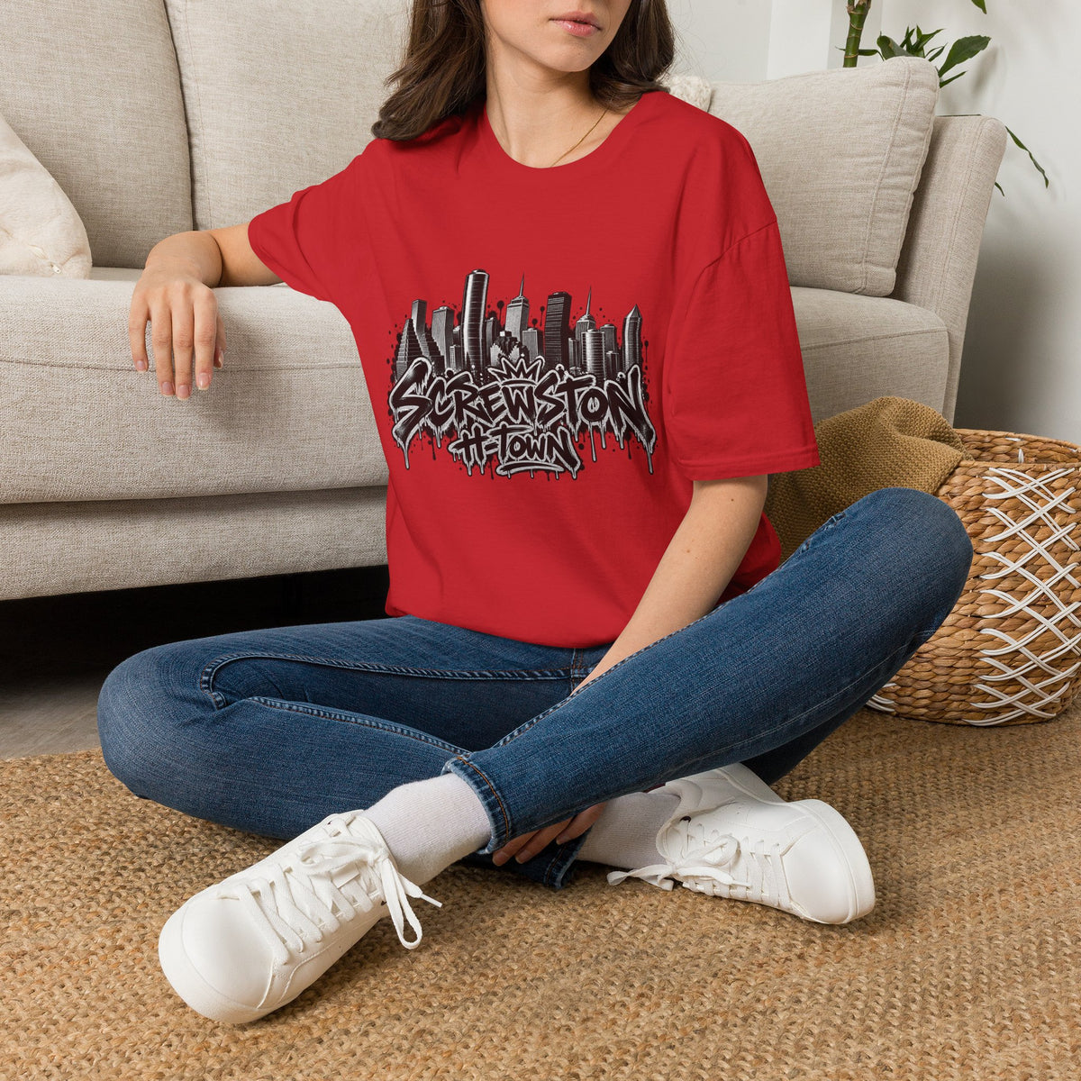 Screwston City  H-Town Skyline Graphic Tee
