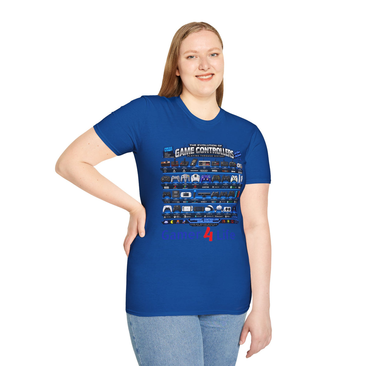 'Gamer 4 Life' Graphic Tee - Game Controllers Evolution