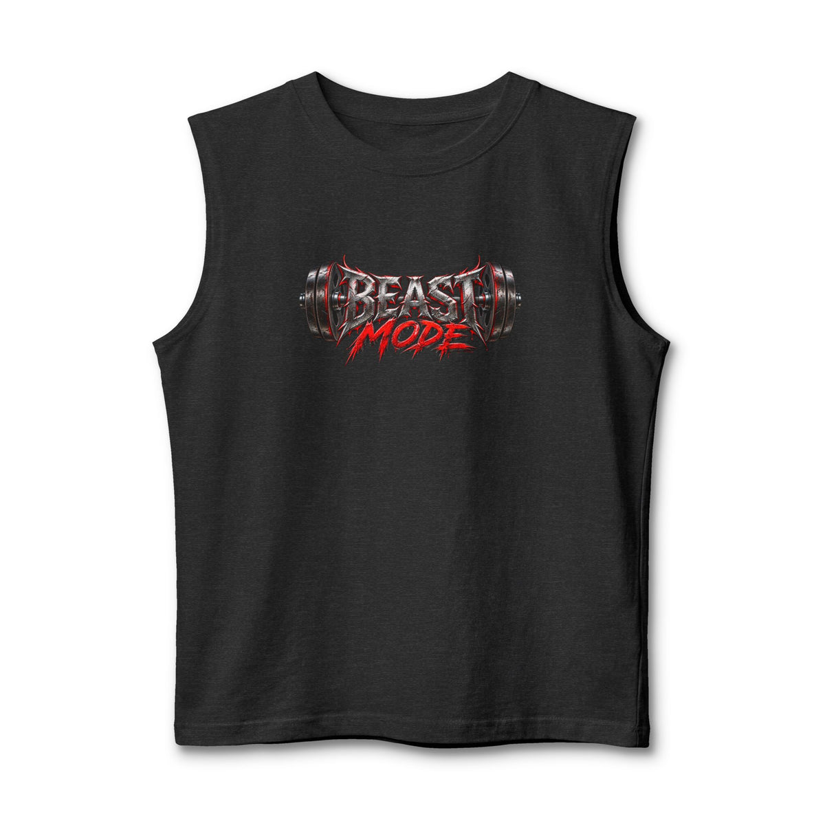 Muscle Tank — "Beast Mode" Barbell Gym Workout Top