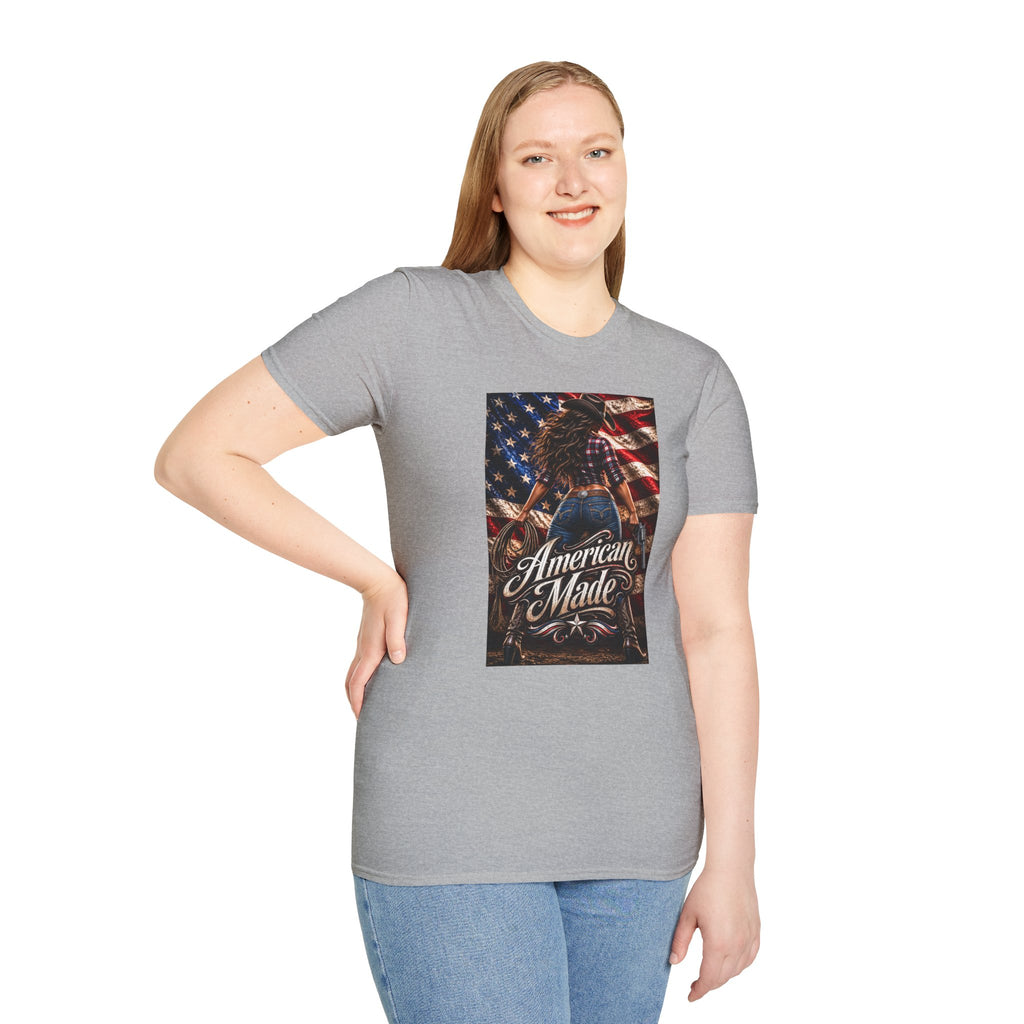 American Made Tee — Patriotic Cowgirl Flag T-Shirt