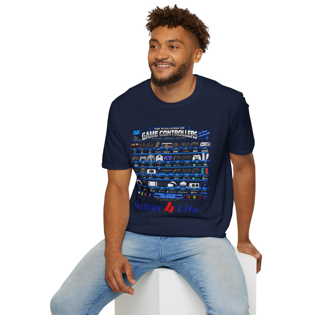'Gamer 4 Life' Graphic Tee - Game Controllers Evolution