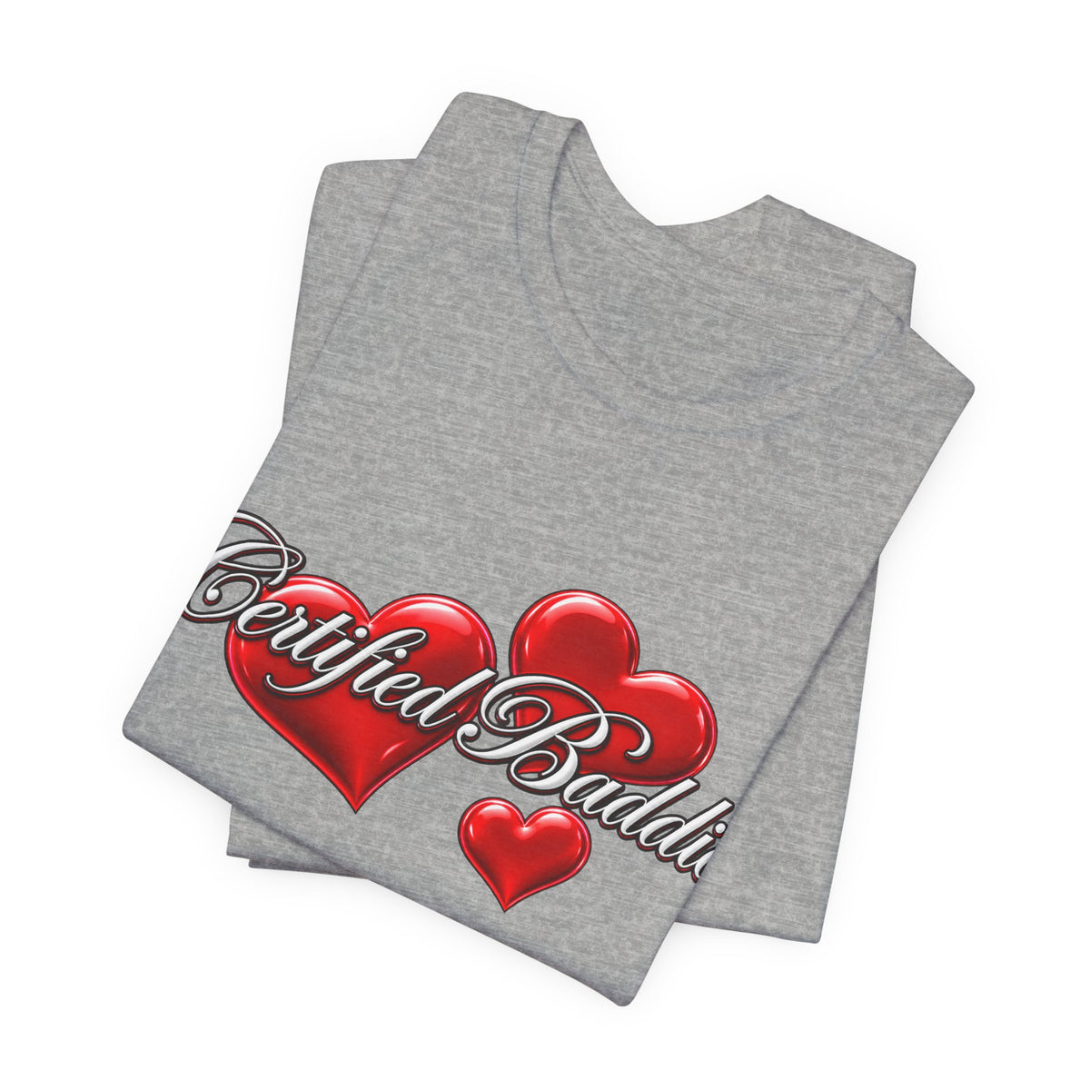 "Certified Baddie" Red Hearts Graphic Tee
