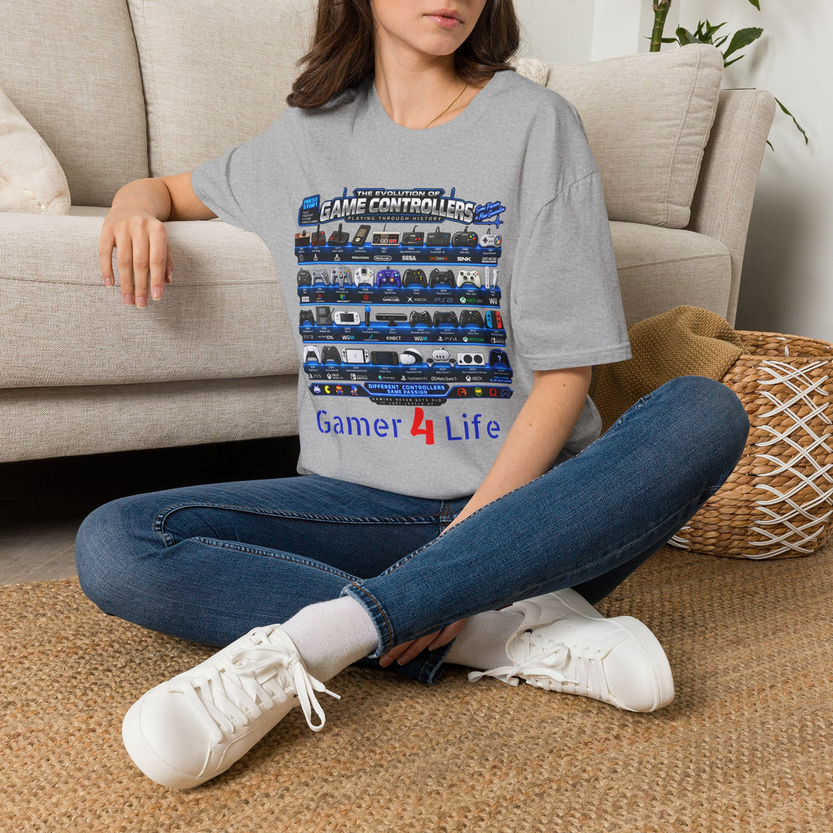 'Gamer 4 Life' Graphic Tee - Game Controllers Evolution