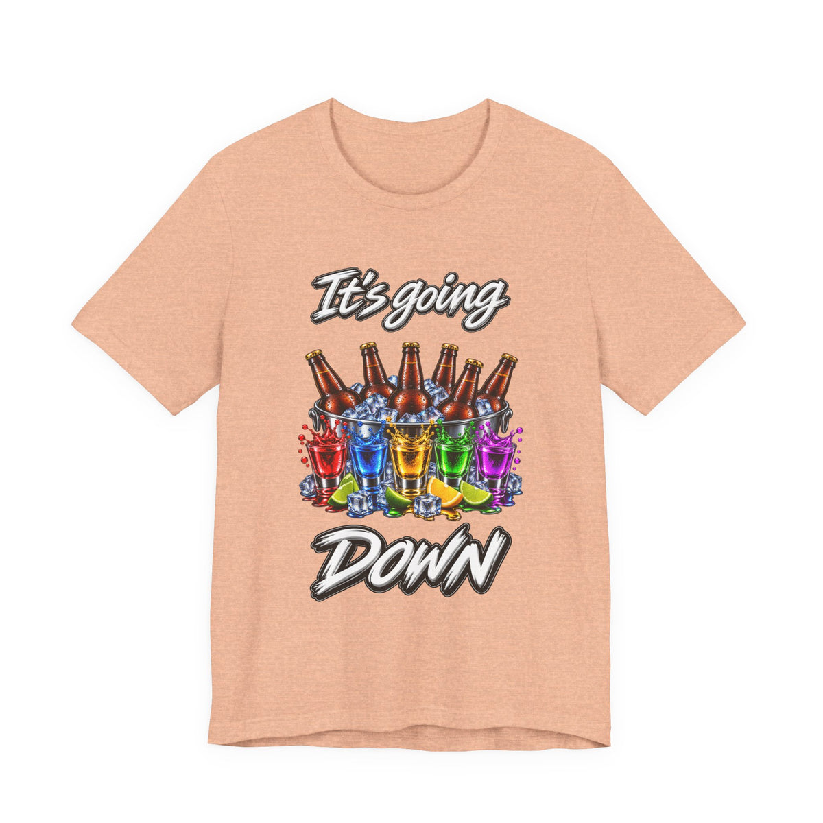 It's Going Down Party T-Shirt — Colorful Bottles and Shots