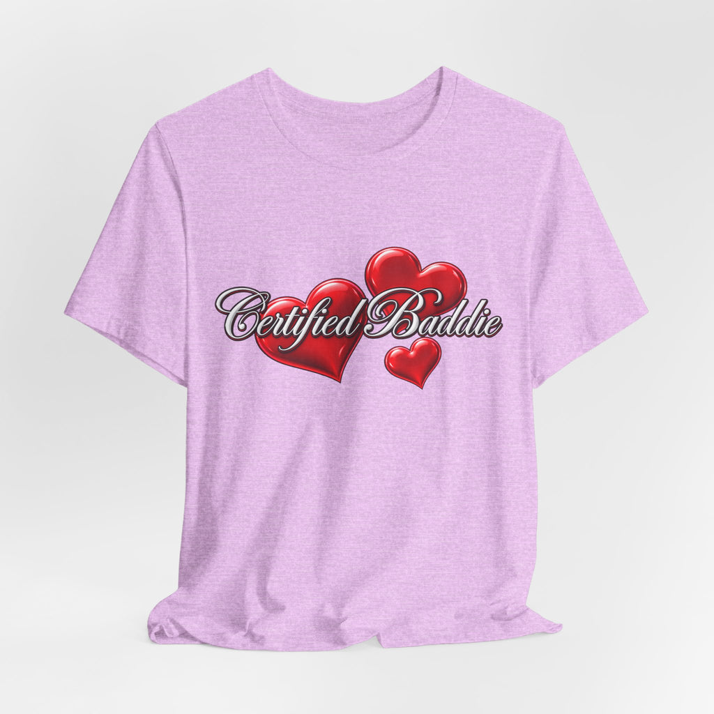 "Certified Baddie" Red Hearts Graphic Tee