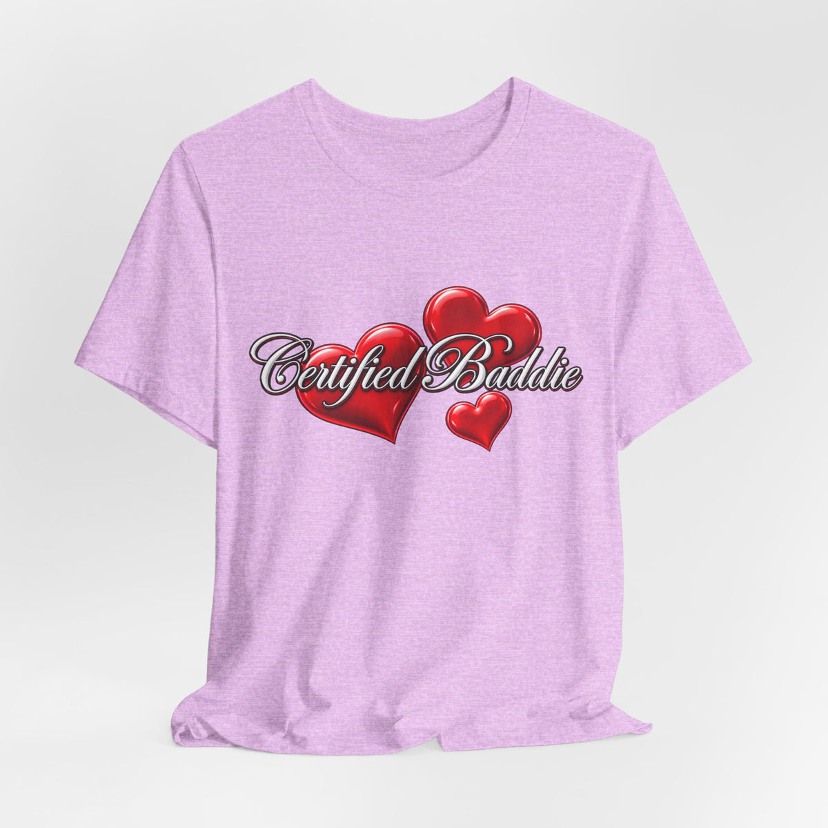 "Certified Baddie" Red Hearts Graphic Tee