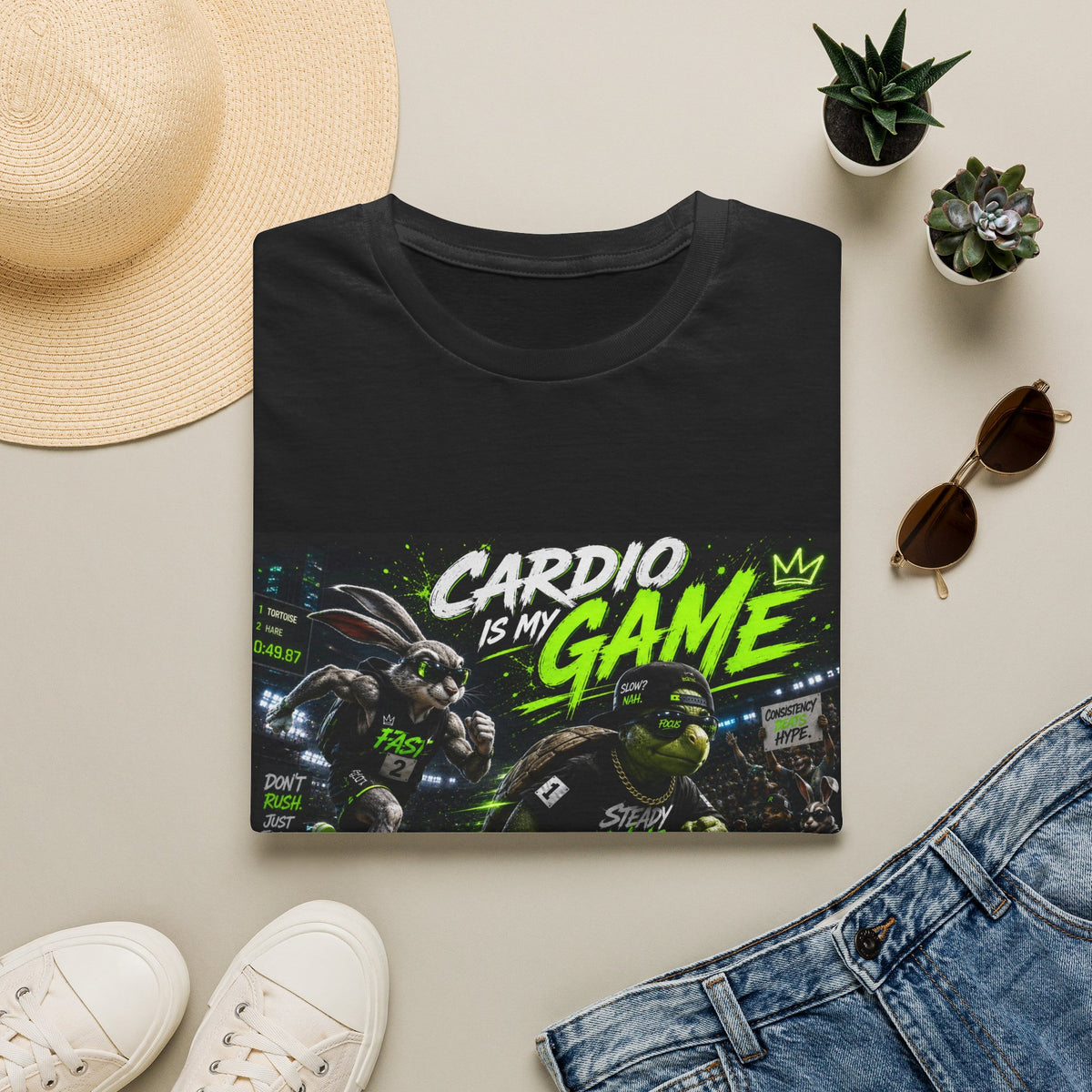 Cardio Is My Game T-Shirt — Neon Fitness Gamer Tee