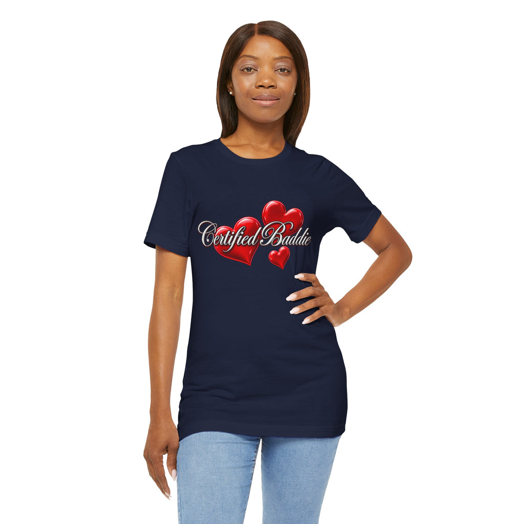 "Certified Baddie" Red Hearts Graphic Tee
