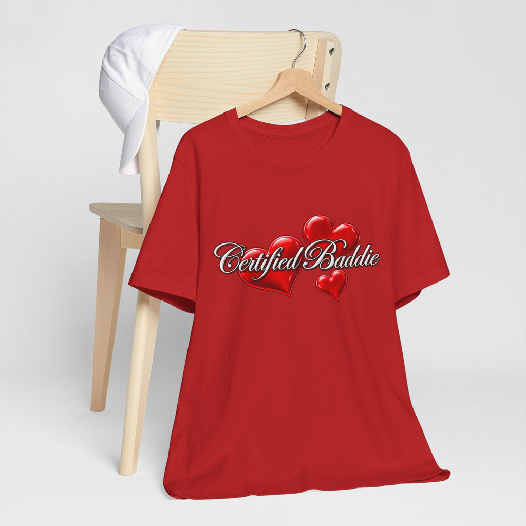 "Certified Baddie" Red Hearts Graphic Tee
