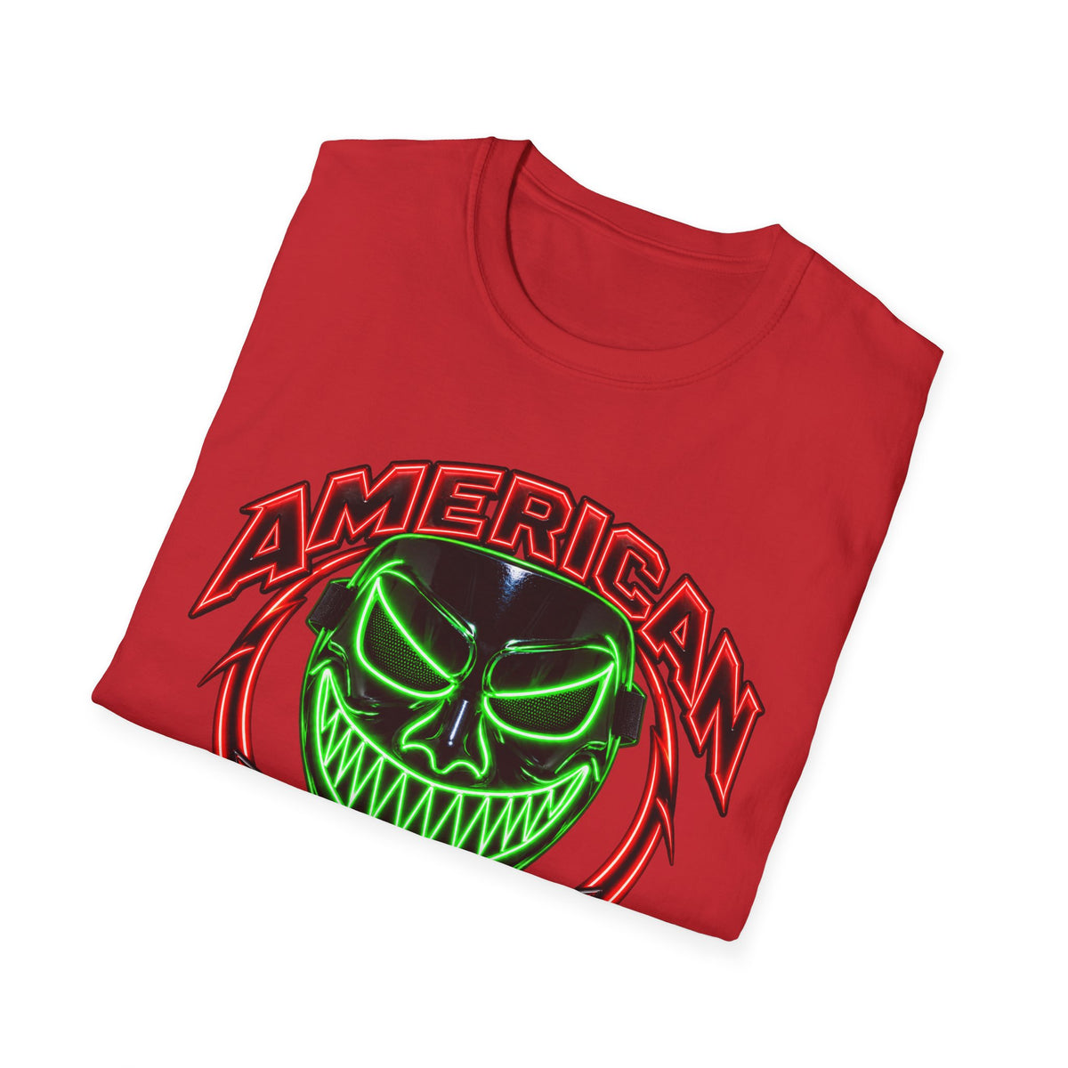 American Flex Graphic T-Shirt — Neon Skull Patriotic Streetwear
