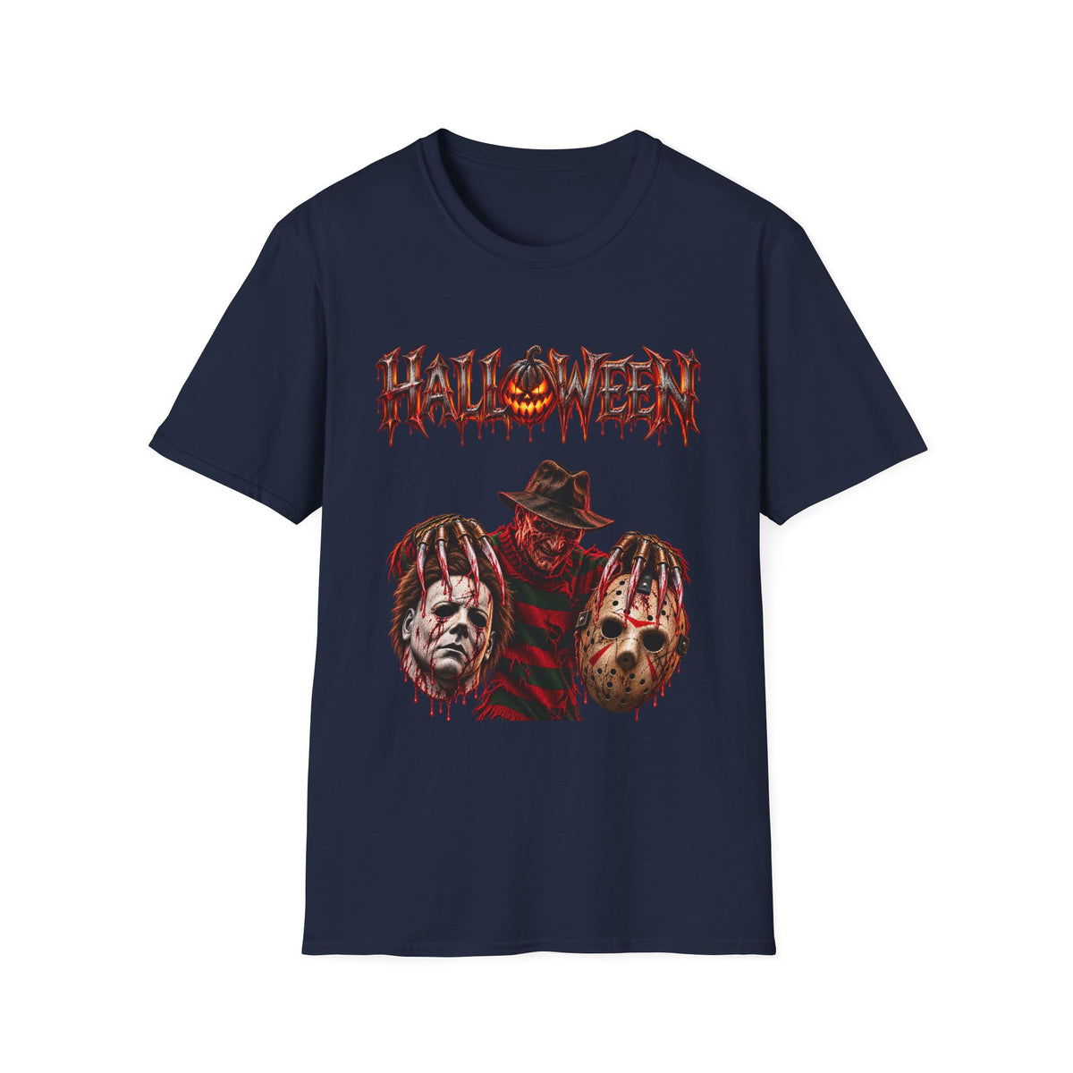 Halloween Mayhem — Freddy, Michael & Jason Mask Trio Graphic Tee