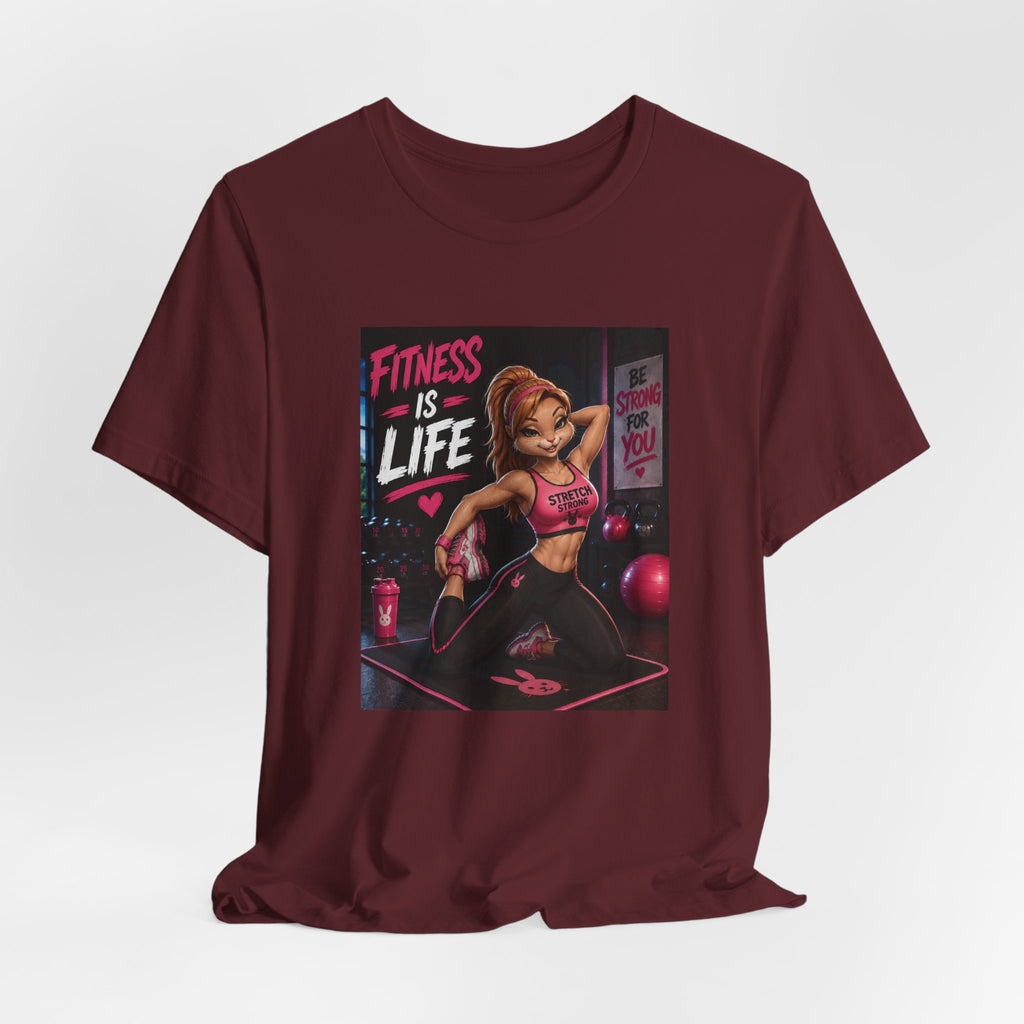 Fitness Is Life Tee — Motivational Gym Workout T-Shirt for Women