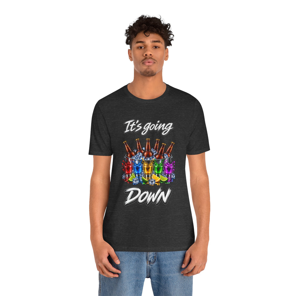 It's Going Down Party T-Shirt — Colorful Bottles and Shots