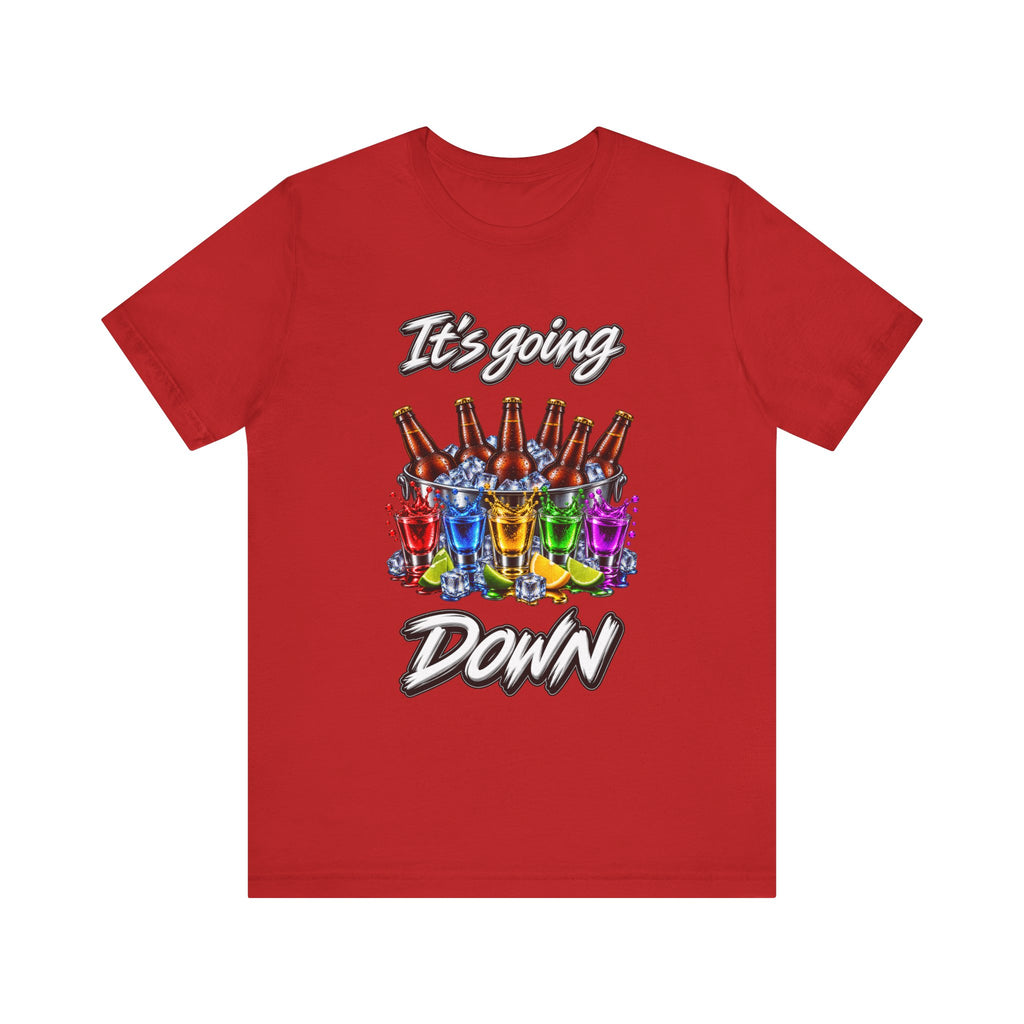 It's Going Down Party T-Shirt — Colorful Bottles and Shots