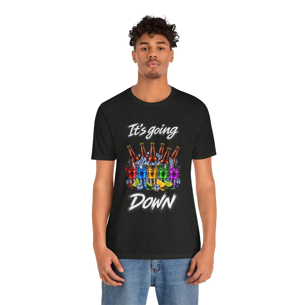 It's Going Down Party T-Shirt — Colorful Bottles and Shots