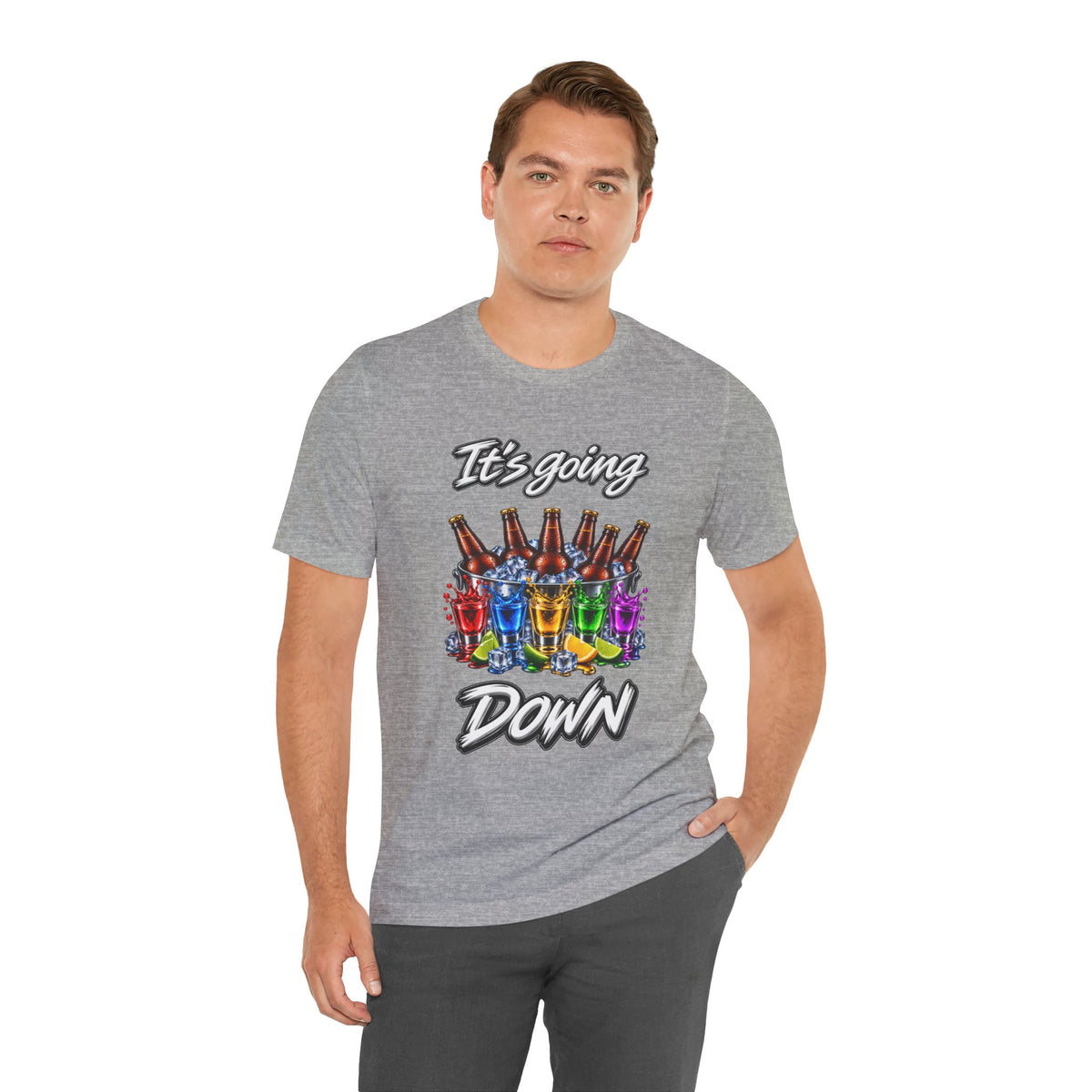It's Going Down Party T-Shirt — Colorful Bottles and Shots