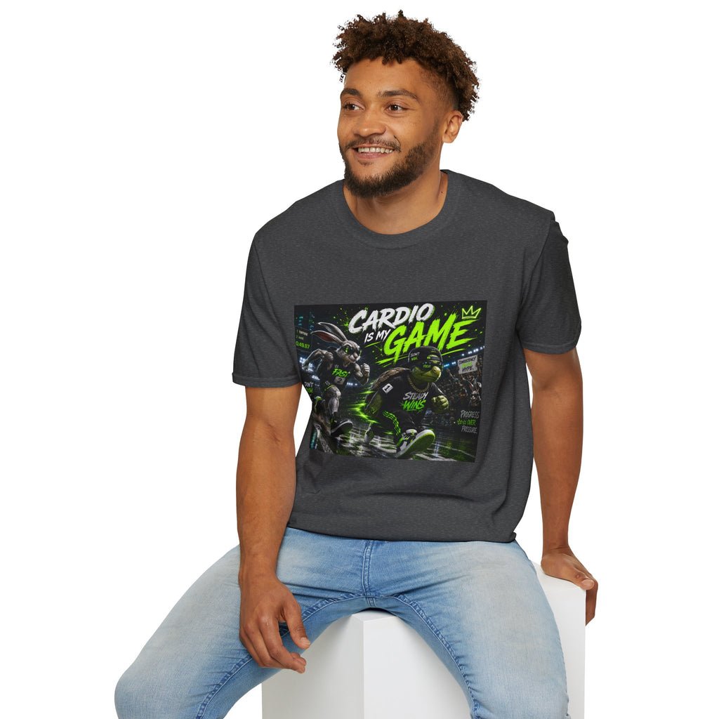 Cardio Is My Game T-Shirt — Neon Fitness Gamer Tee