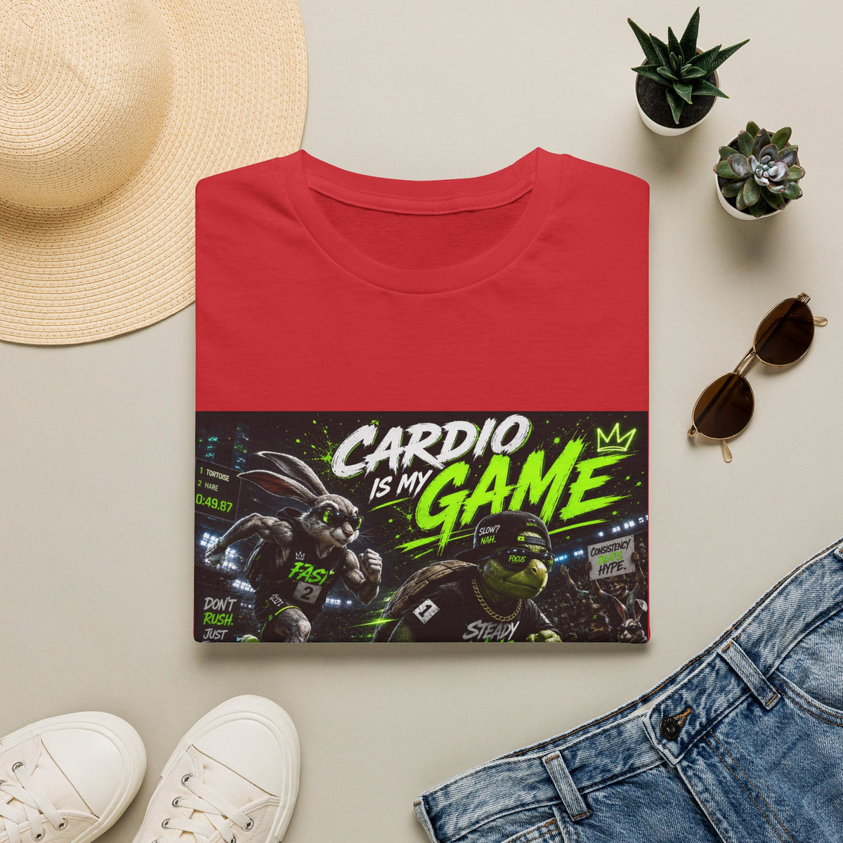 Cardio Is My Game T-Shirt — Neon Fitness Gamer Tee