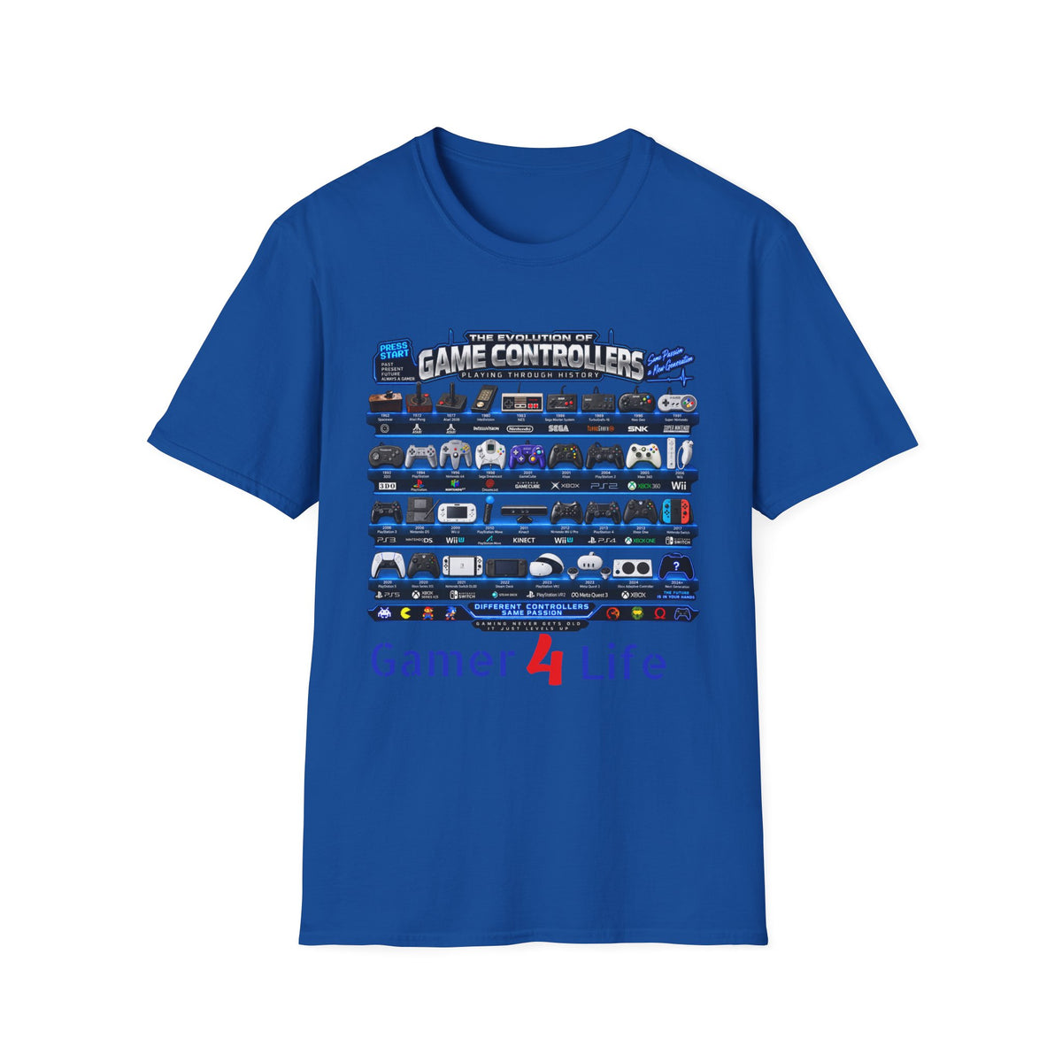 'Gamer 4 Life' Graphic Tee - Game Controllers Evolution