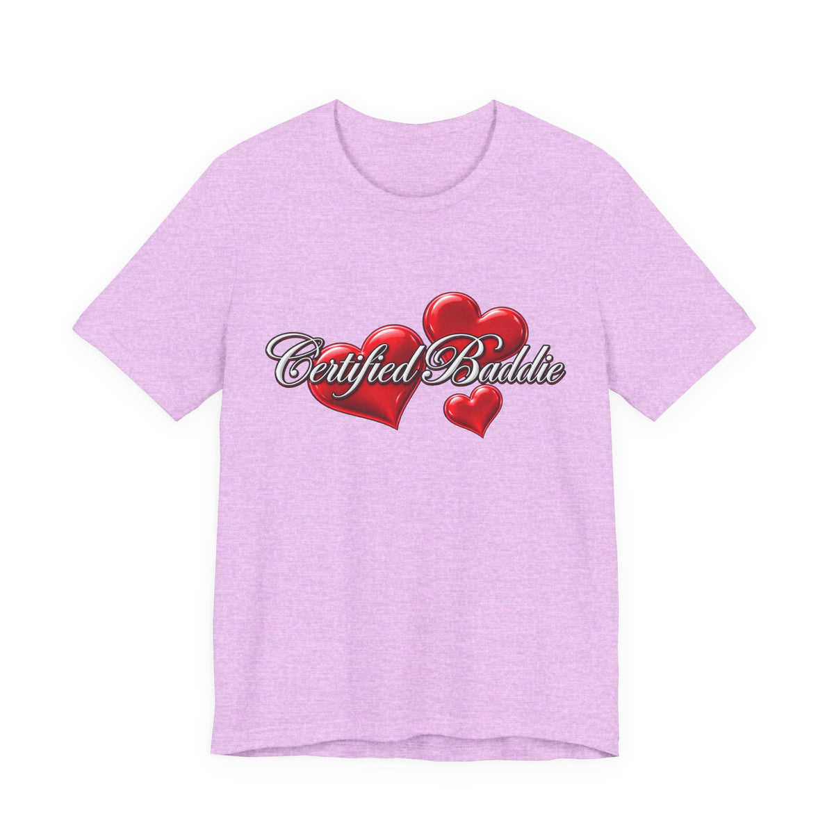 "Certified Baddie" Red Hearts Graphic Tee