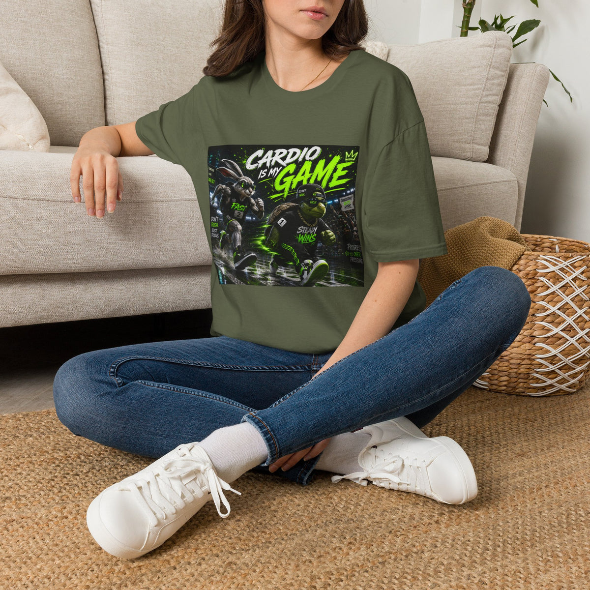 Cardio Is My Game T-Shirt — Neon Fitness Gamer Tee