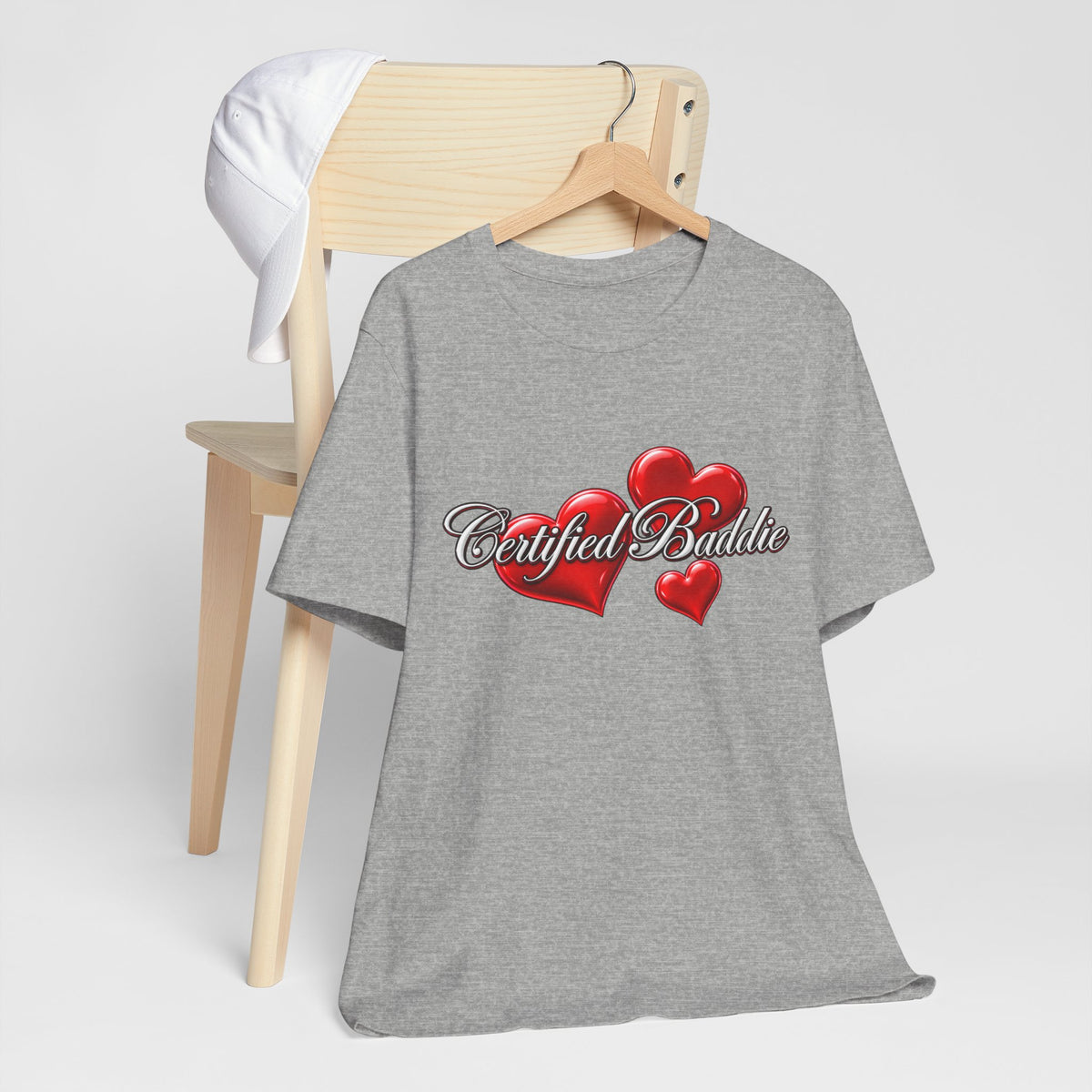 "Certified Baddie" Red Hearts Graphic Tee