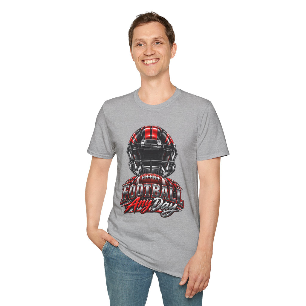 Football Any Day T-Shirt — Helmet Graphic Tee for Football Fans