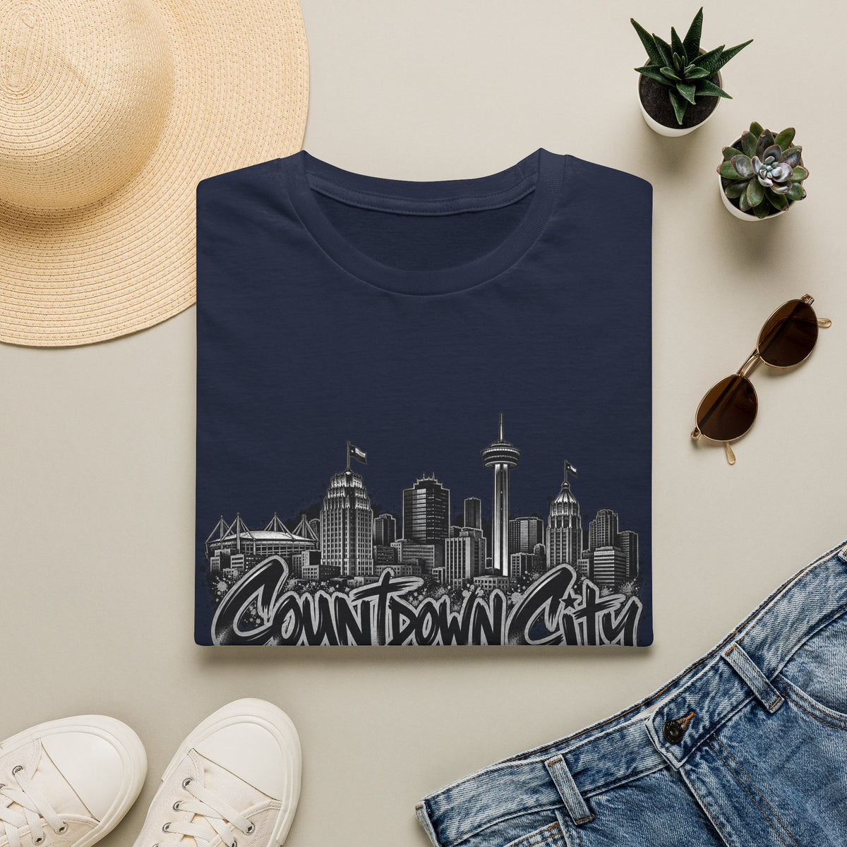 "Countdown City" San Antonio Skyline Graphic Tee