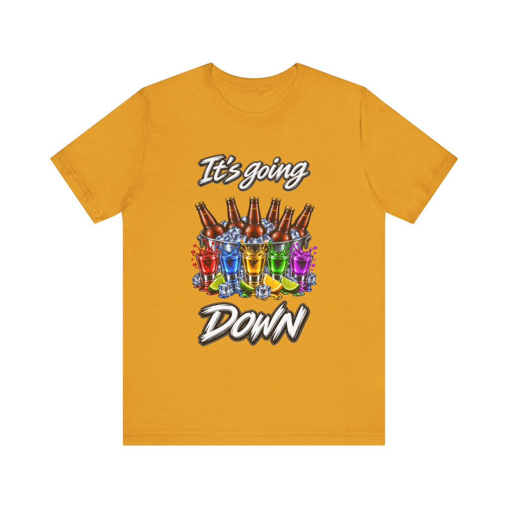 It's Going Down Party T-Shirt — Colorful Bottles and Shots