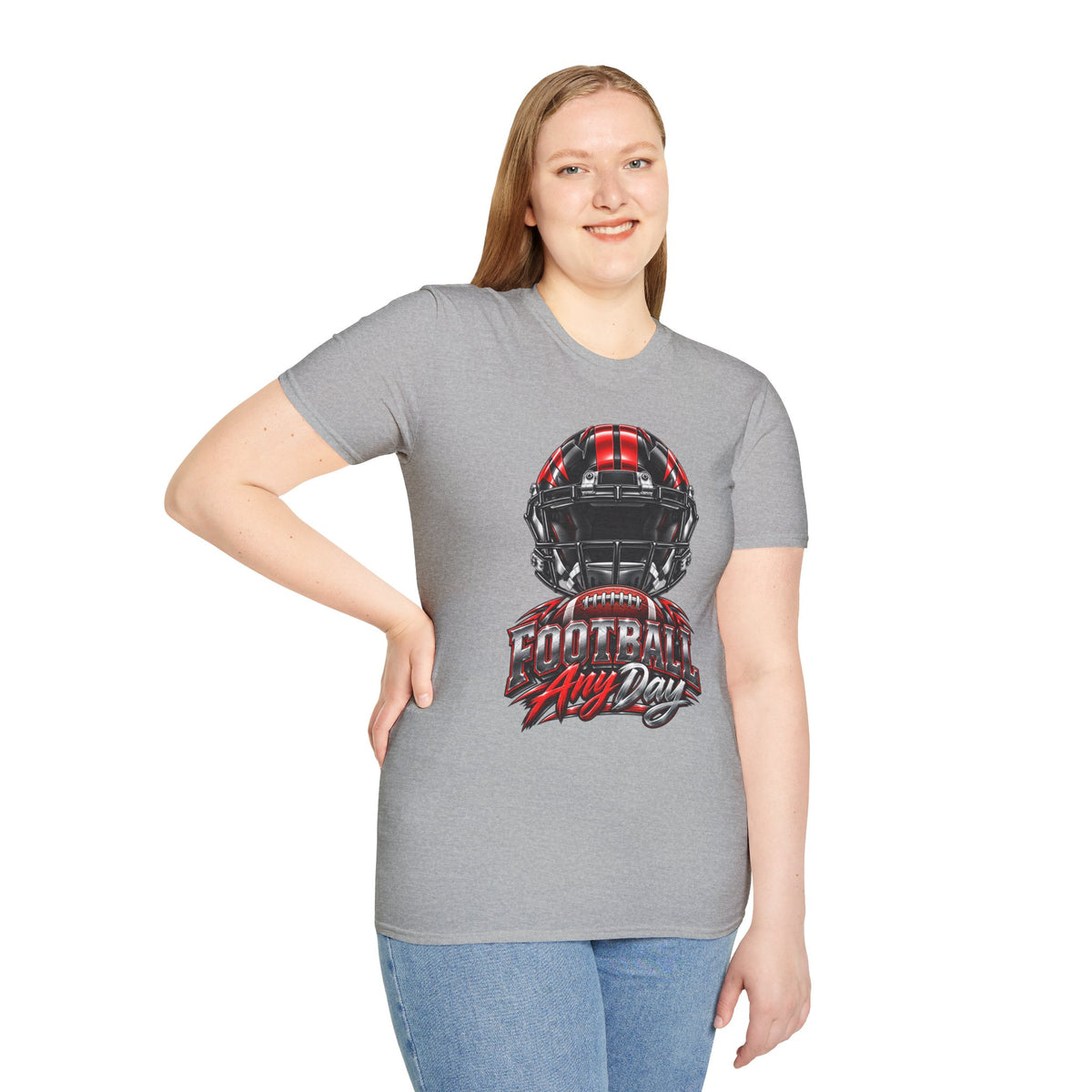 Football Any Day T-Shirt — Helmet Graphic Tee for Football Fans