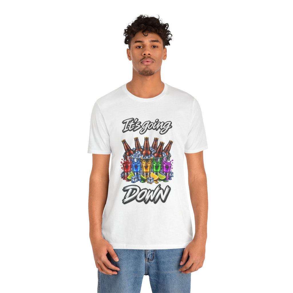 It's Going Down Party T-Shirt — Colorful Bottles and Shots
