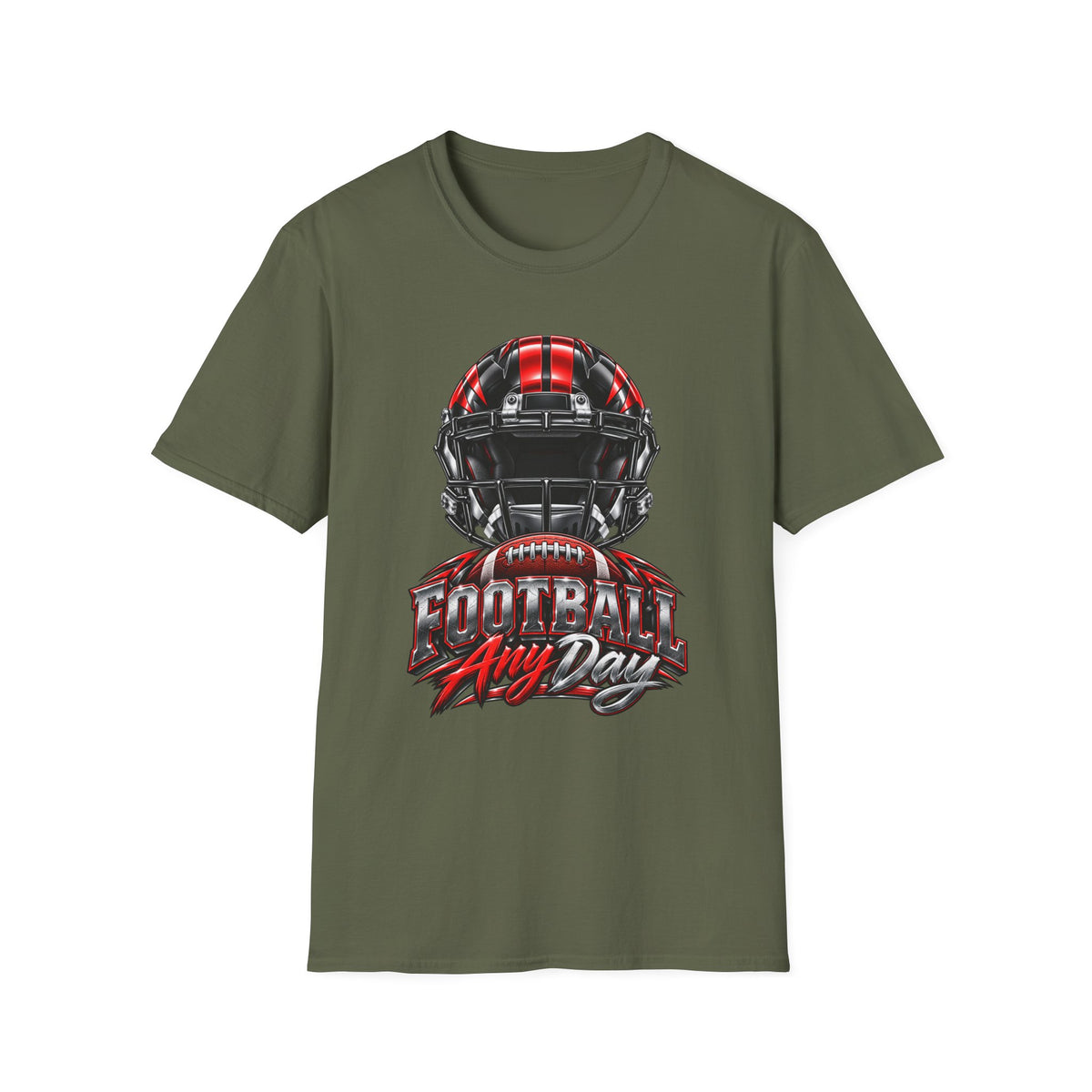 Football Any Day T-Shirt — Helmet Graphic Tee for Football Fans