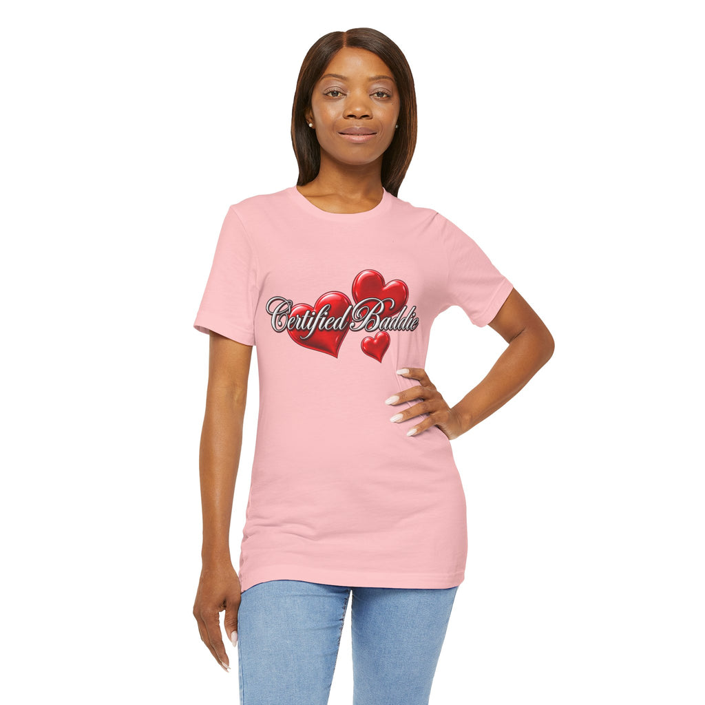 "Certified Baddie" Red Hearts Graphic Tee