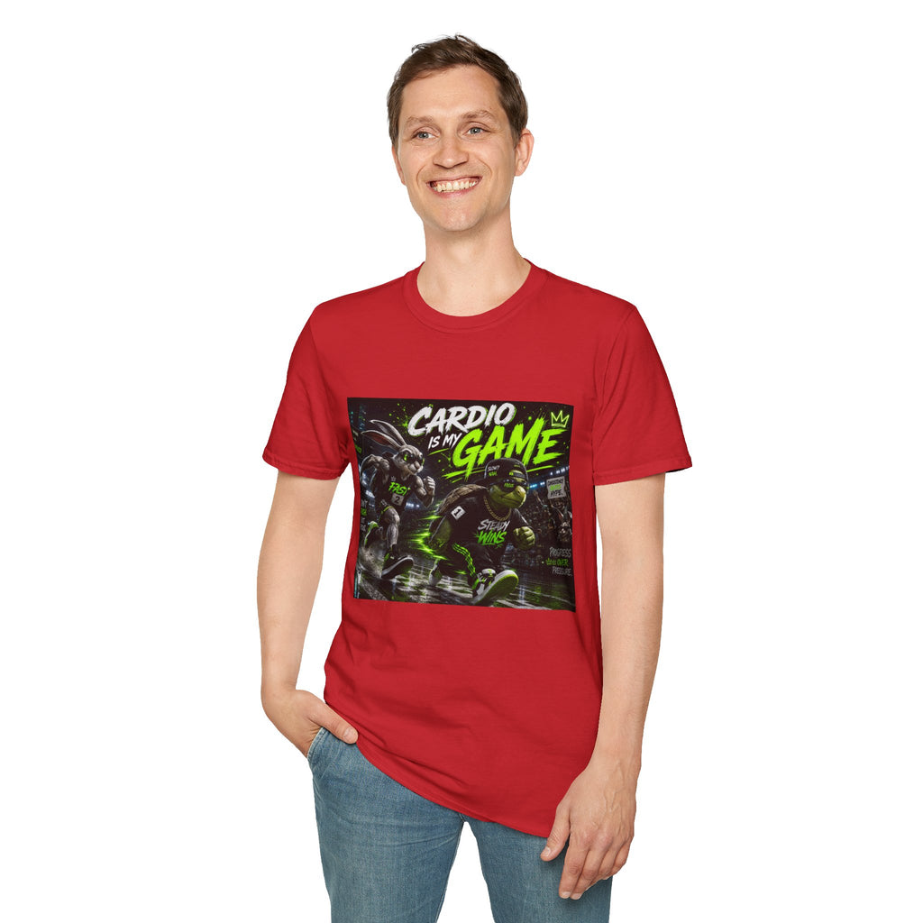 Cardio Is My Game T-Shirt — Neon Fitness Gamer Tee