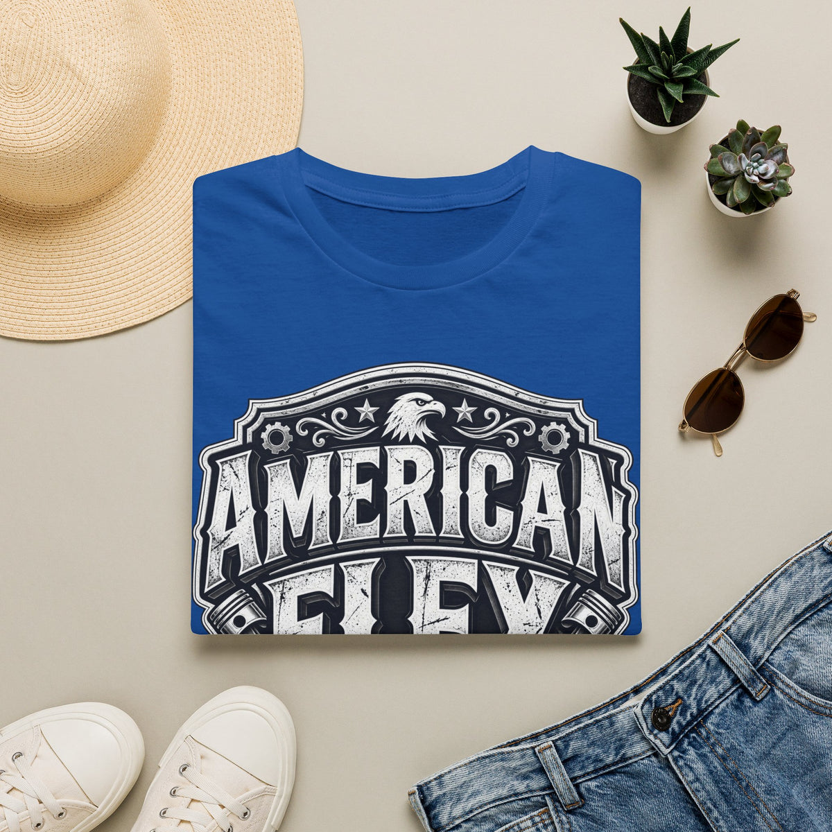 American Flex T‑Shirt — Vintage Patriotic Eagle Graphic Tee